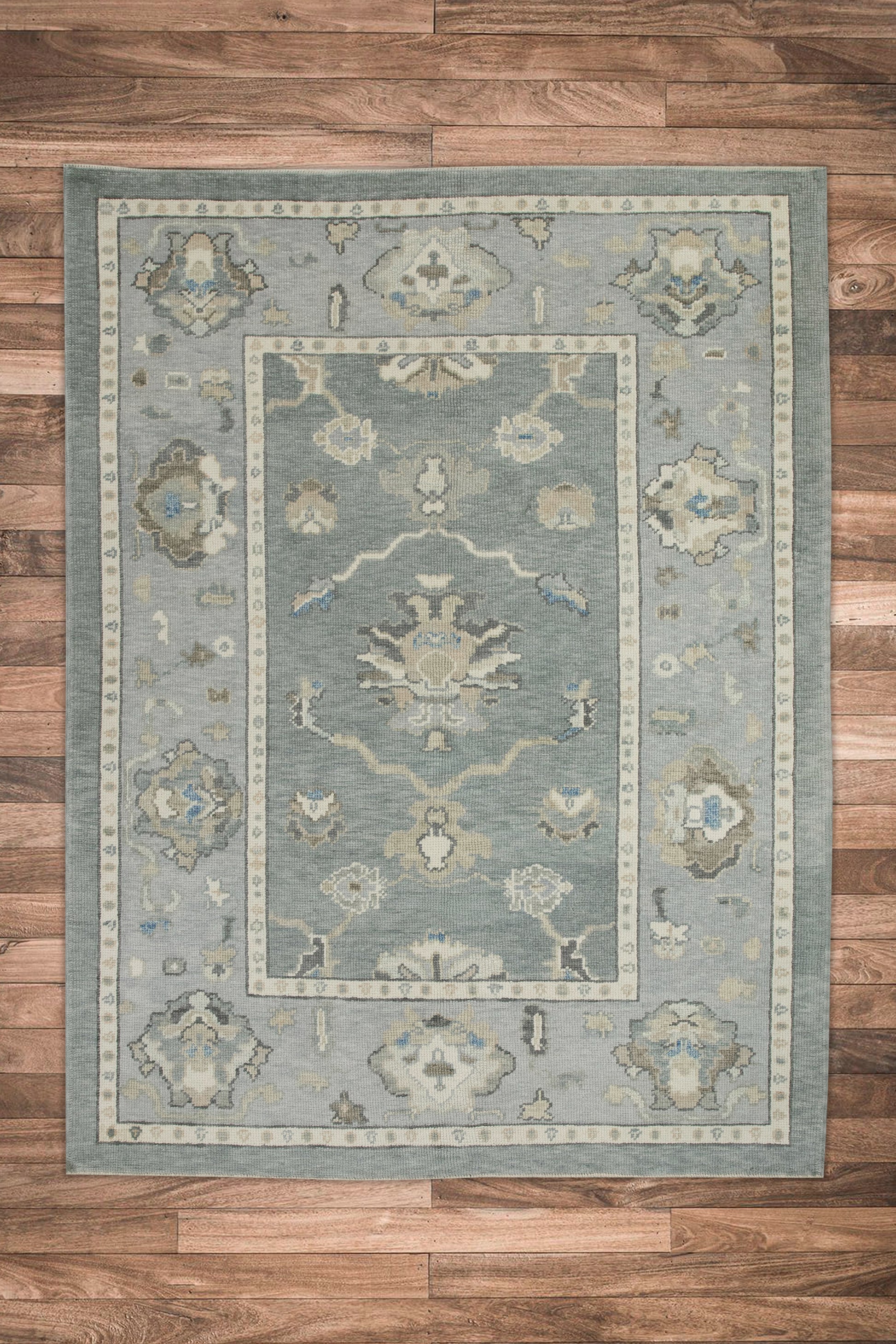 Turkish Oushak Rug 5'2" x 6'7" #7968