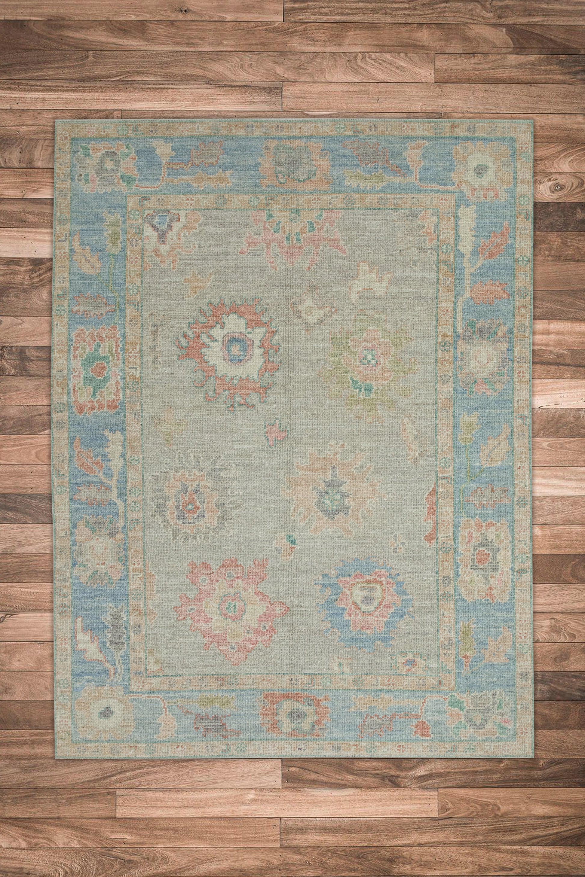 Turkish Oushak Rug 5'1" x 6'11" #2107