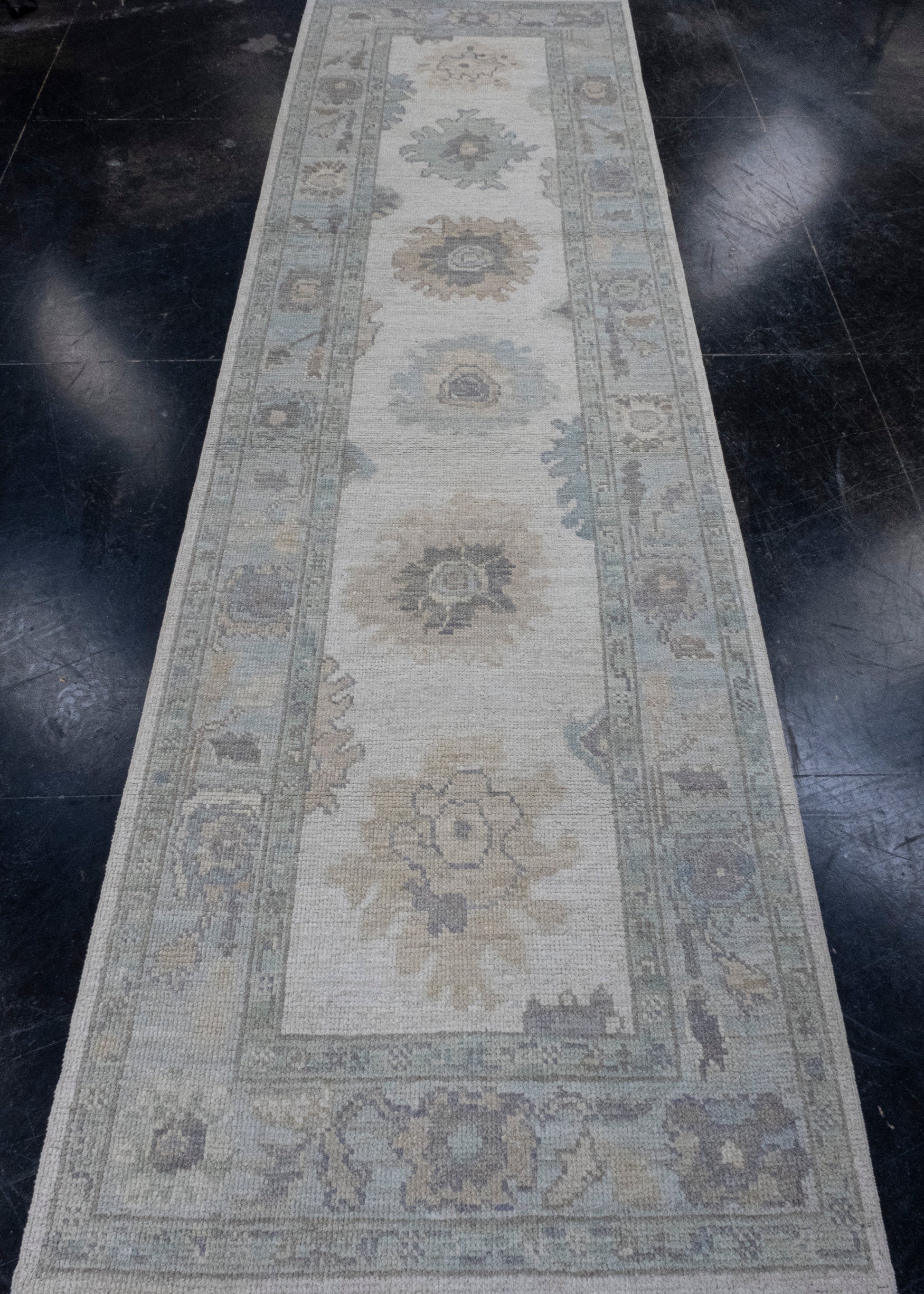Turkish Oushak Runner Rug 3'1" x 10'2" #16379