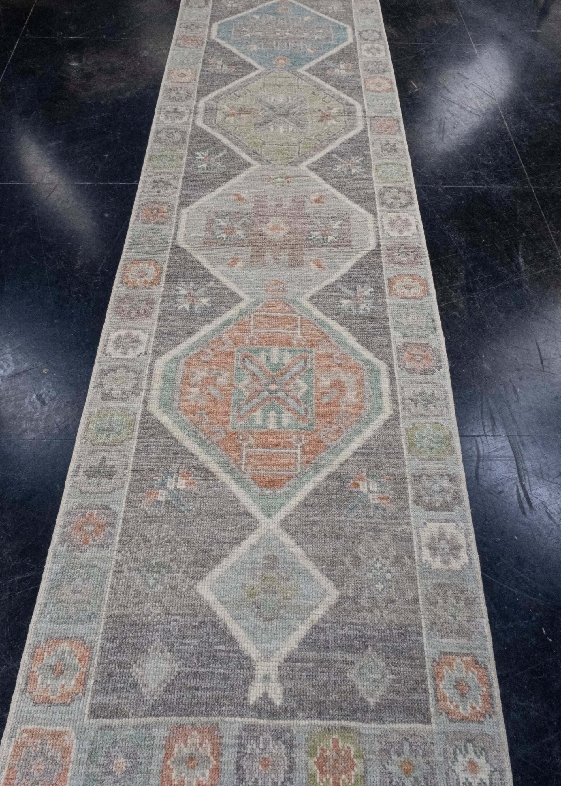 Turkish Oushak Runner Rug 2'10" x 10'10" #16018