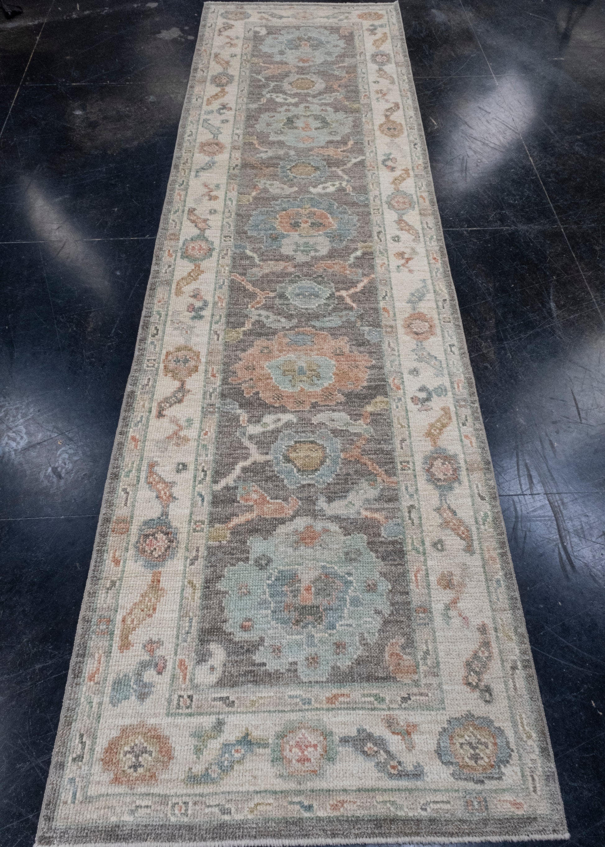 Turkish Oushak Runner Rug 2'10" x 10'2" #16027