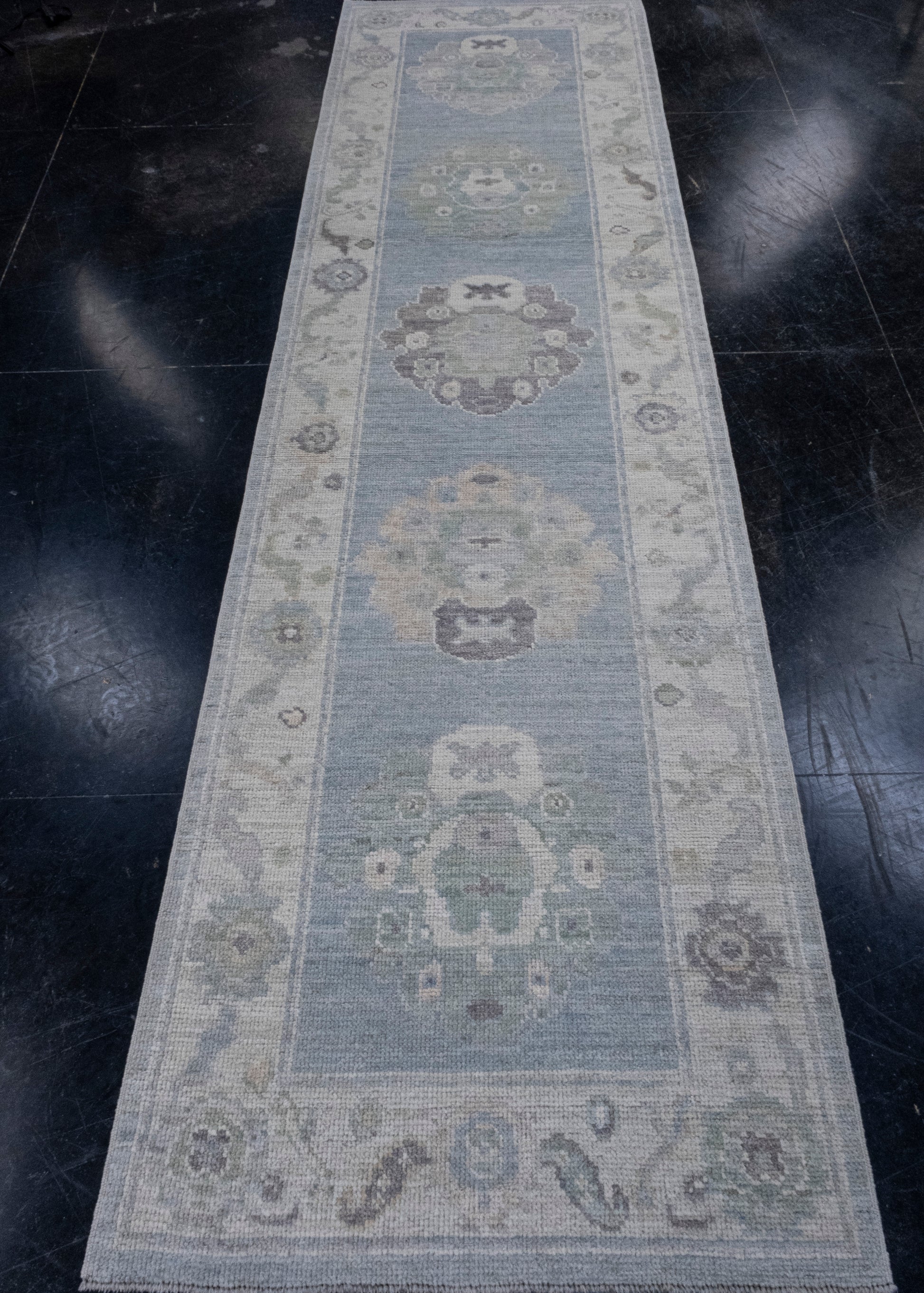 Turkish Oushak Runner Rug 2'10" x 10'1" #16244