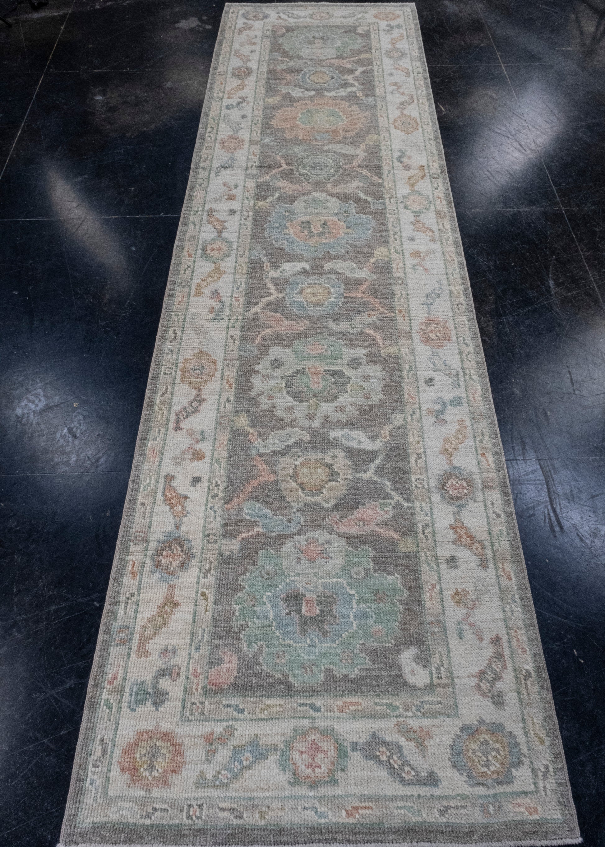 Turkish Oushak Runner Rug 2'10" x 10'2" #16199