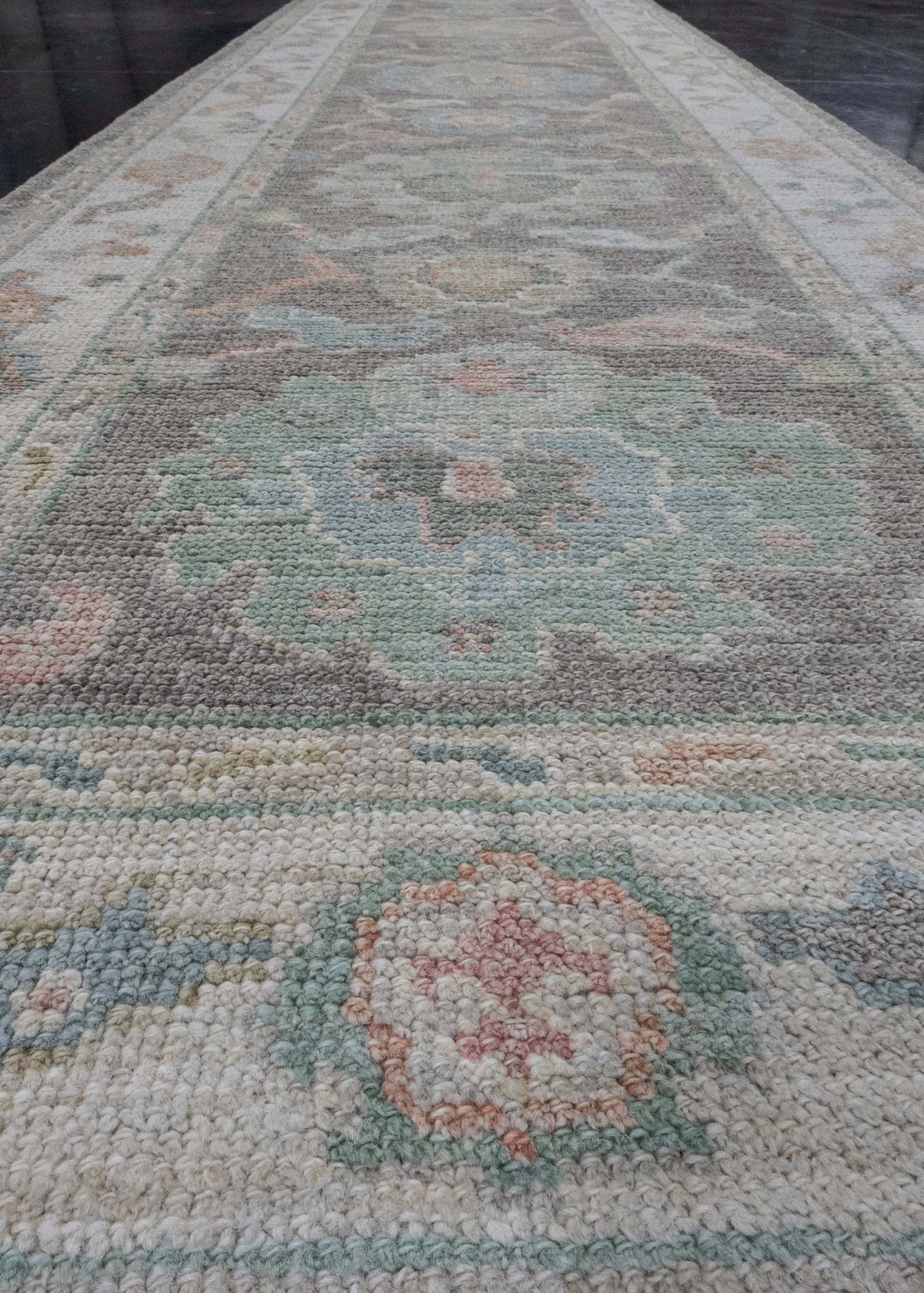 Turkish Oushak Runner Rug 2'10" x 10'2" #16199