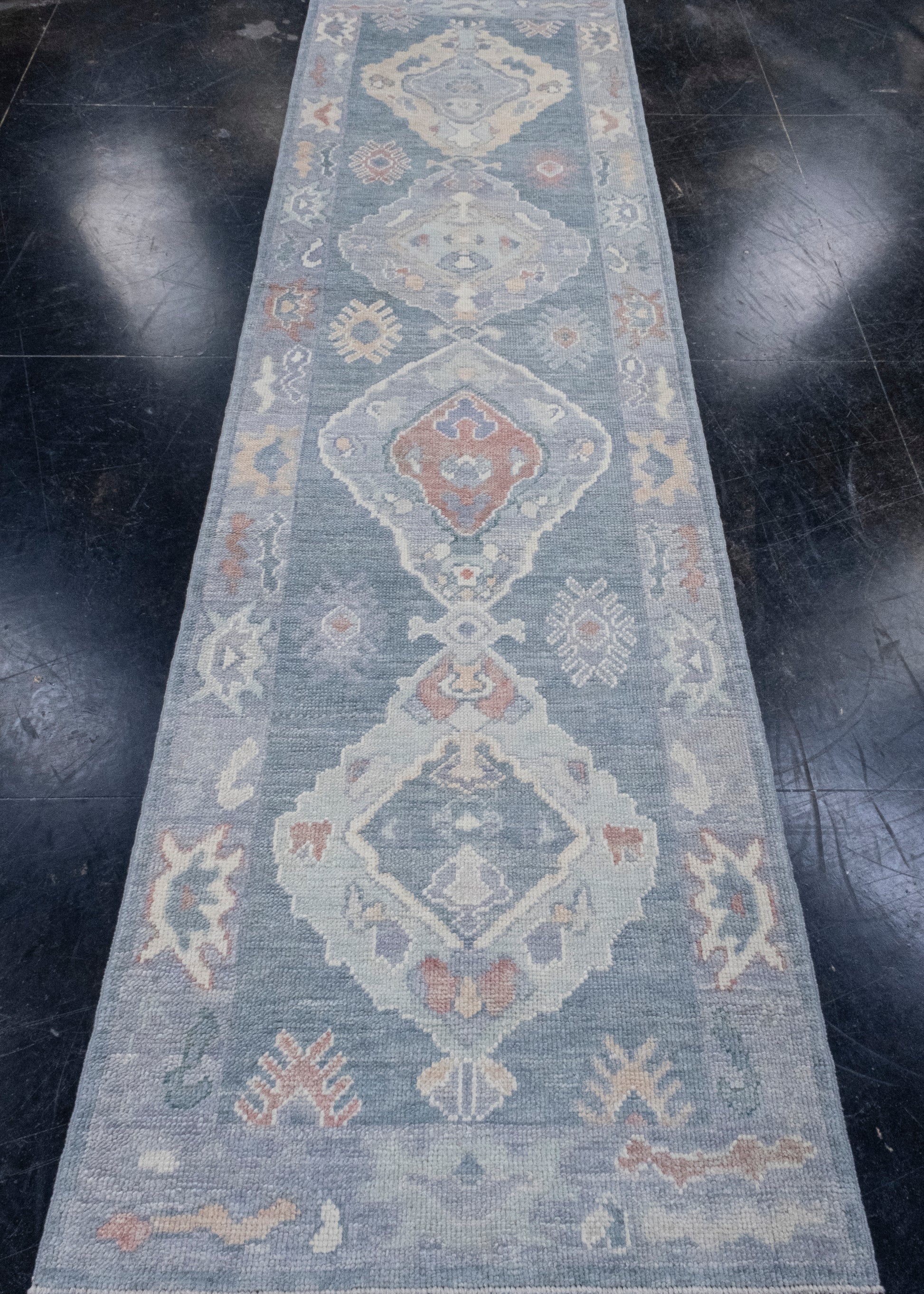Turkish Oushak Runner Rug 2'9" x 9'11" #16604