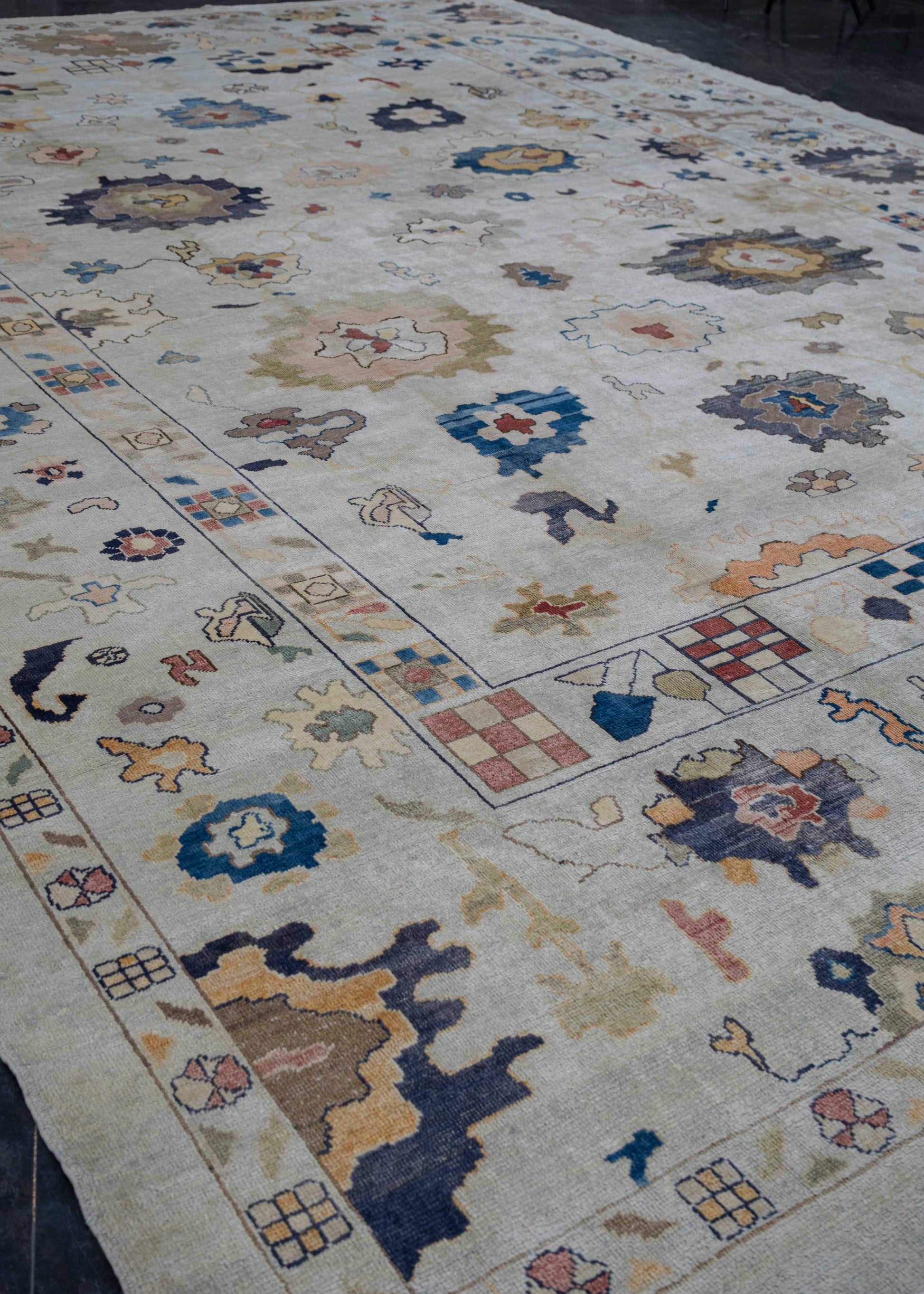 Turkish Old Wool Oushak Rug 13'6" x 19'2" #HS-2098