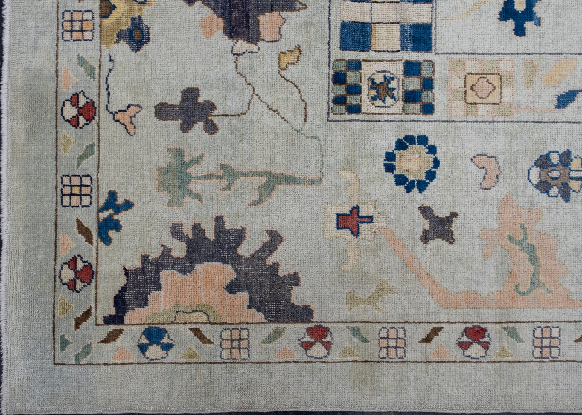 Turkish Old Wool Oushak Rug 13'6" x 19'2" #HS-2098