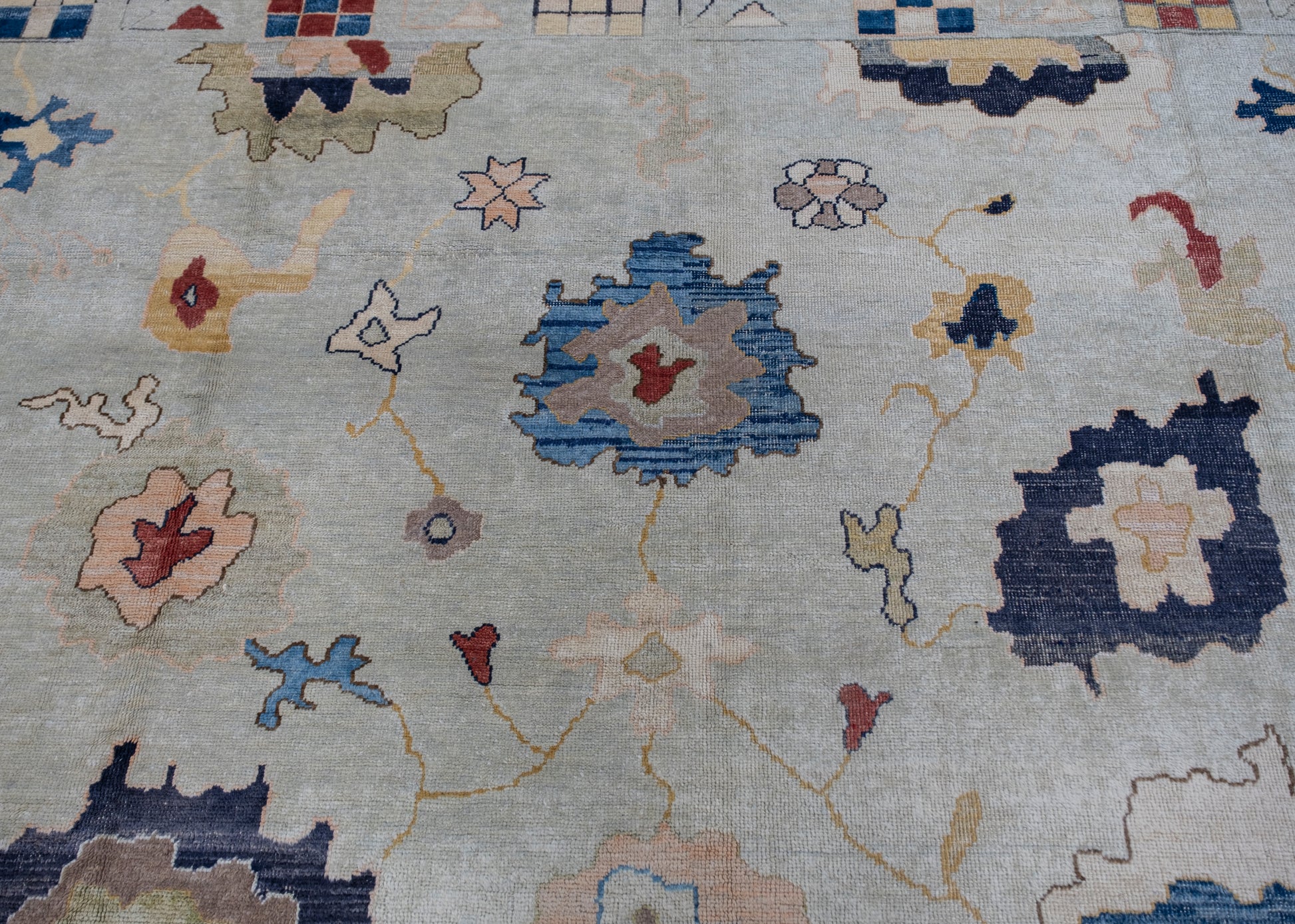 Turkish Old Wool Oushak Rug 13'6" x 19'2" #HS-2098