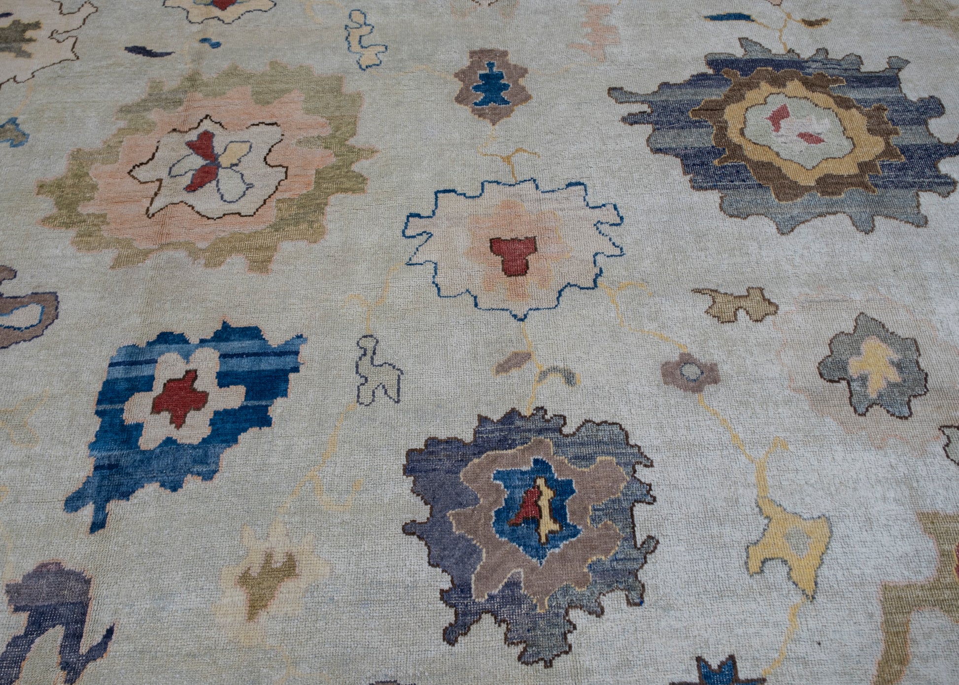 Turkish Old Wool Oushak Rug 13'6" x 19'2" #HS-2098