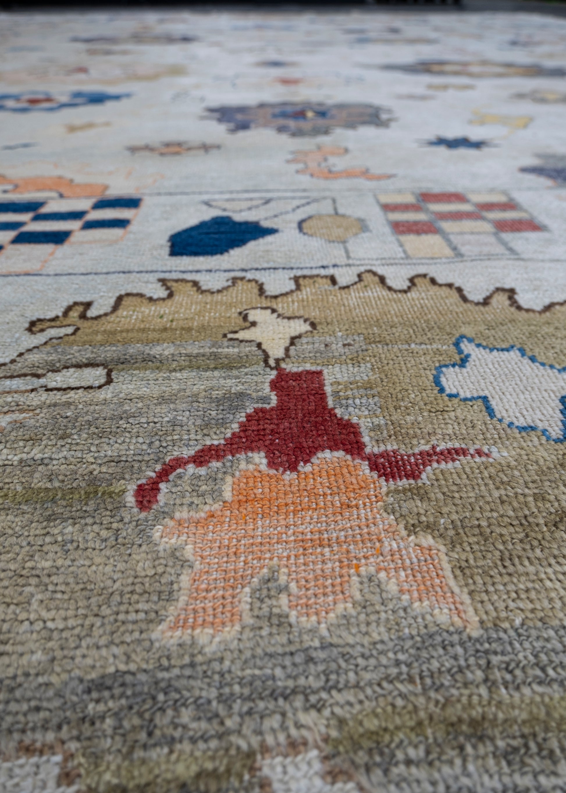 Turkish Old Wool Oushak Rug 13'6" x 19'2" #HS-2098