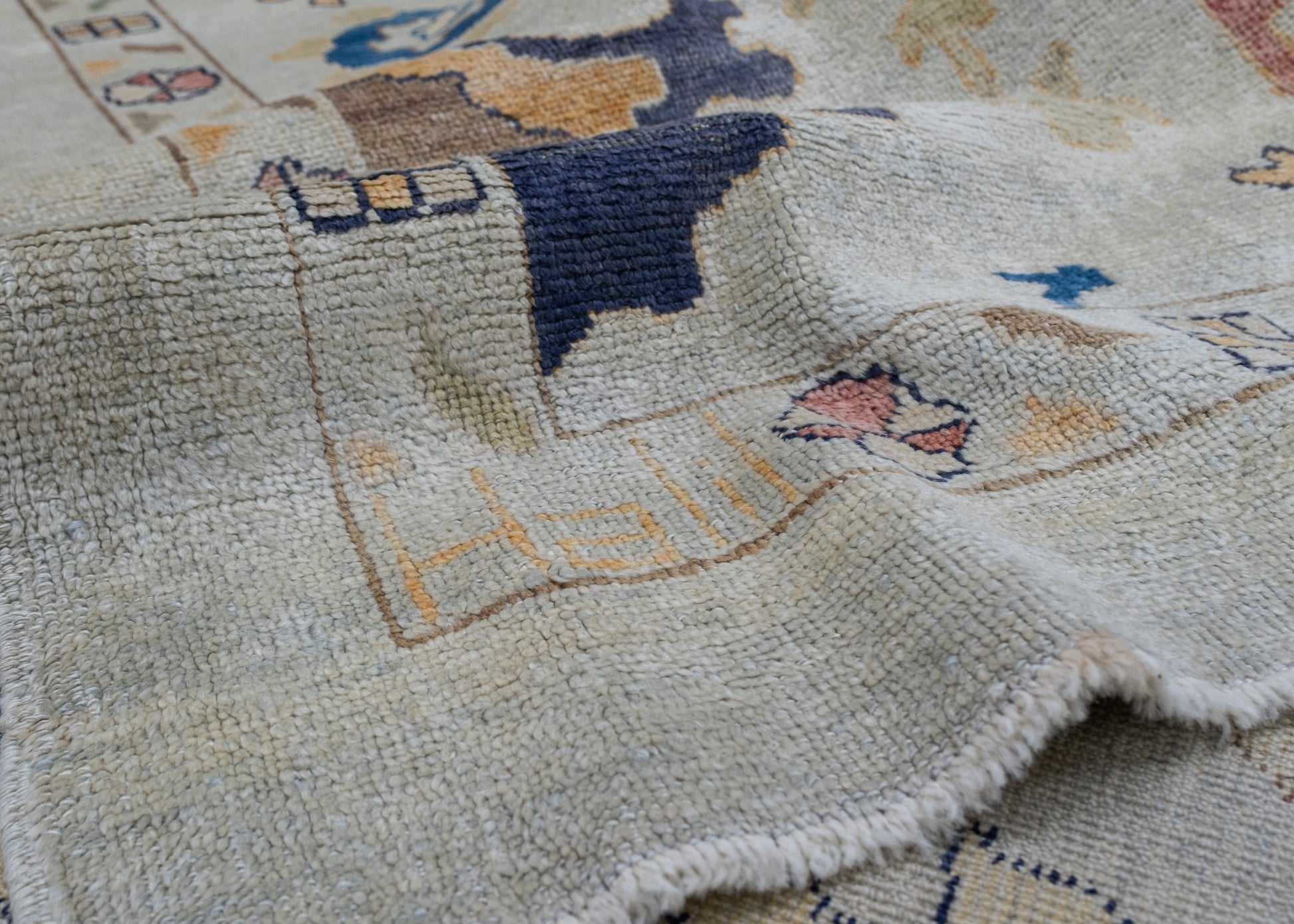 Turkish Old Wool Oushak Rug 13'6" x 19'2" #HS-2098