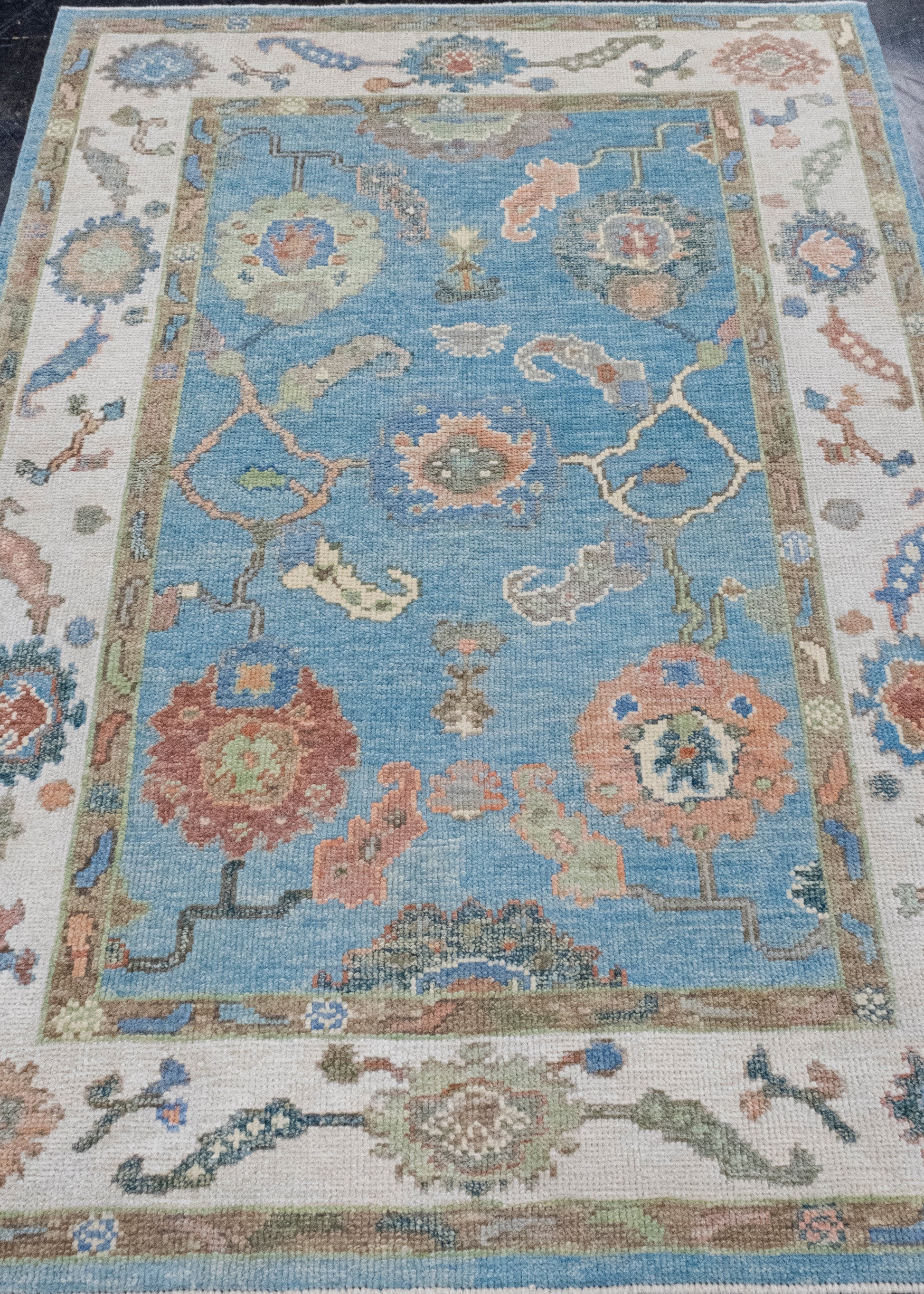 Turkish Oushak Rug 4'1" x 5'11" #16792
