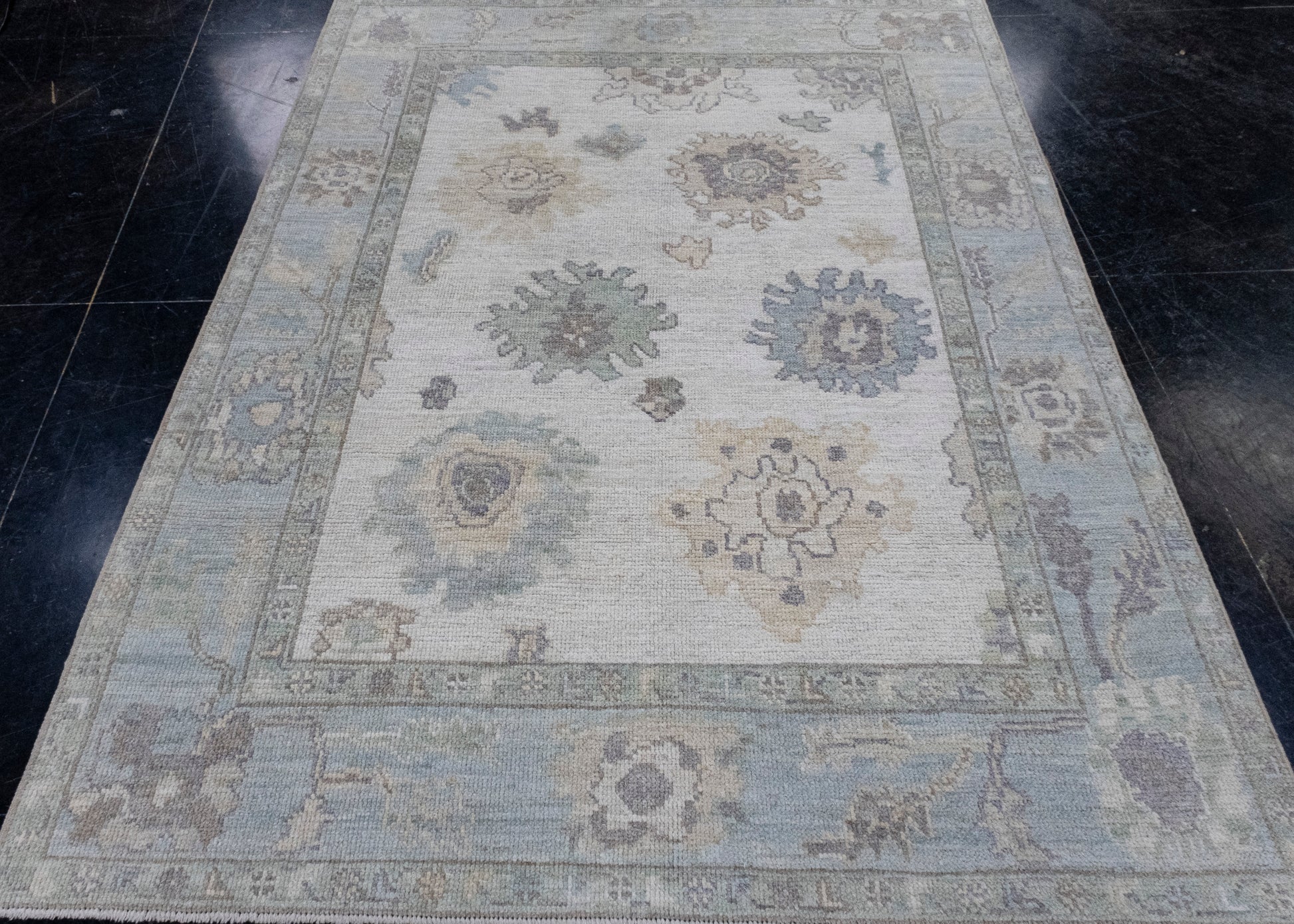 Turkish Oushak Rug 5'2" x 6'11" #16463