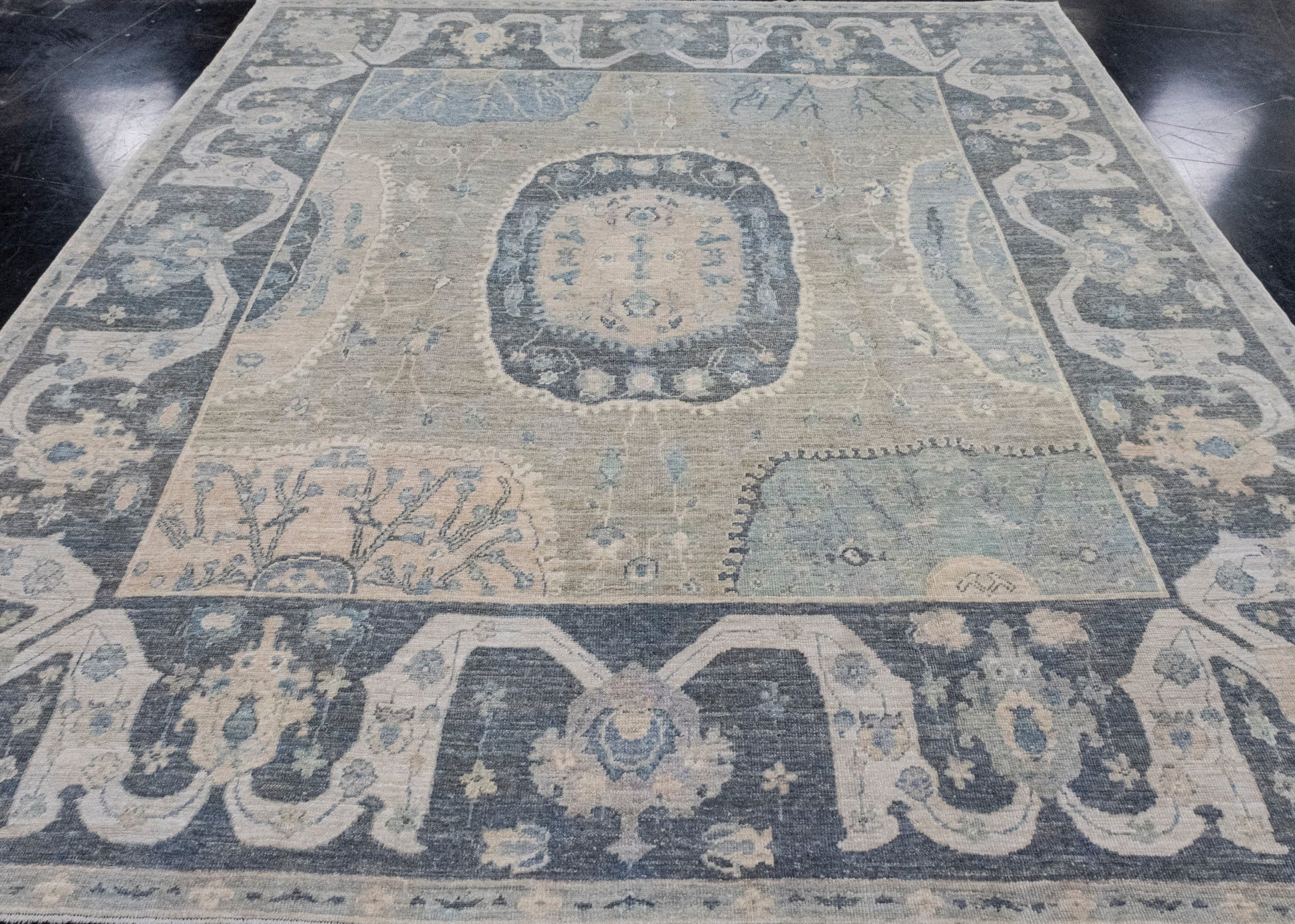 Turkish Antique Look Square Oushak Rug 9' x 9'11" #16519