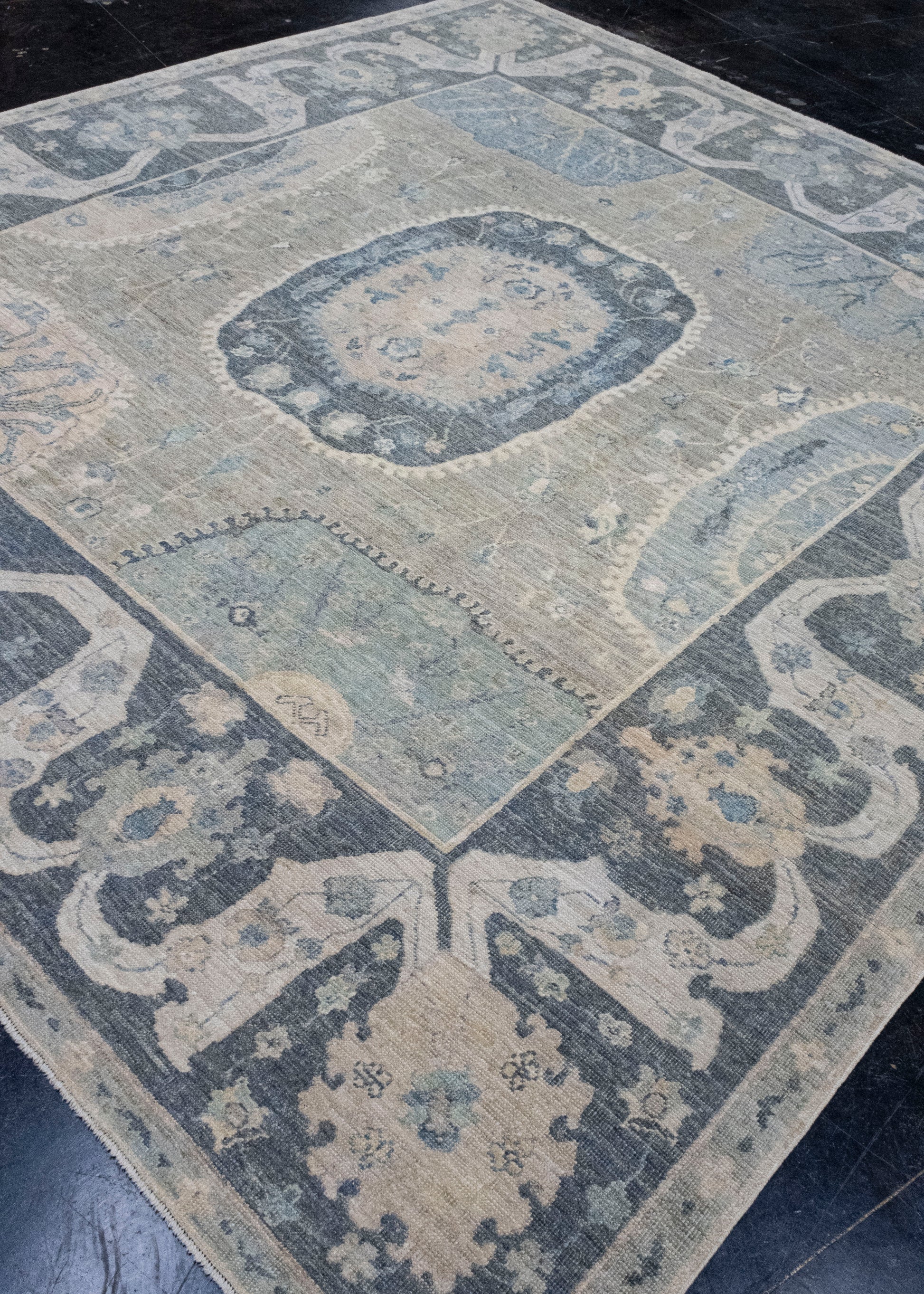 Turkish Antique Look Square Oushak Rug 9' x 9'11" #16519
