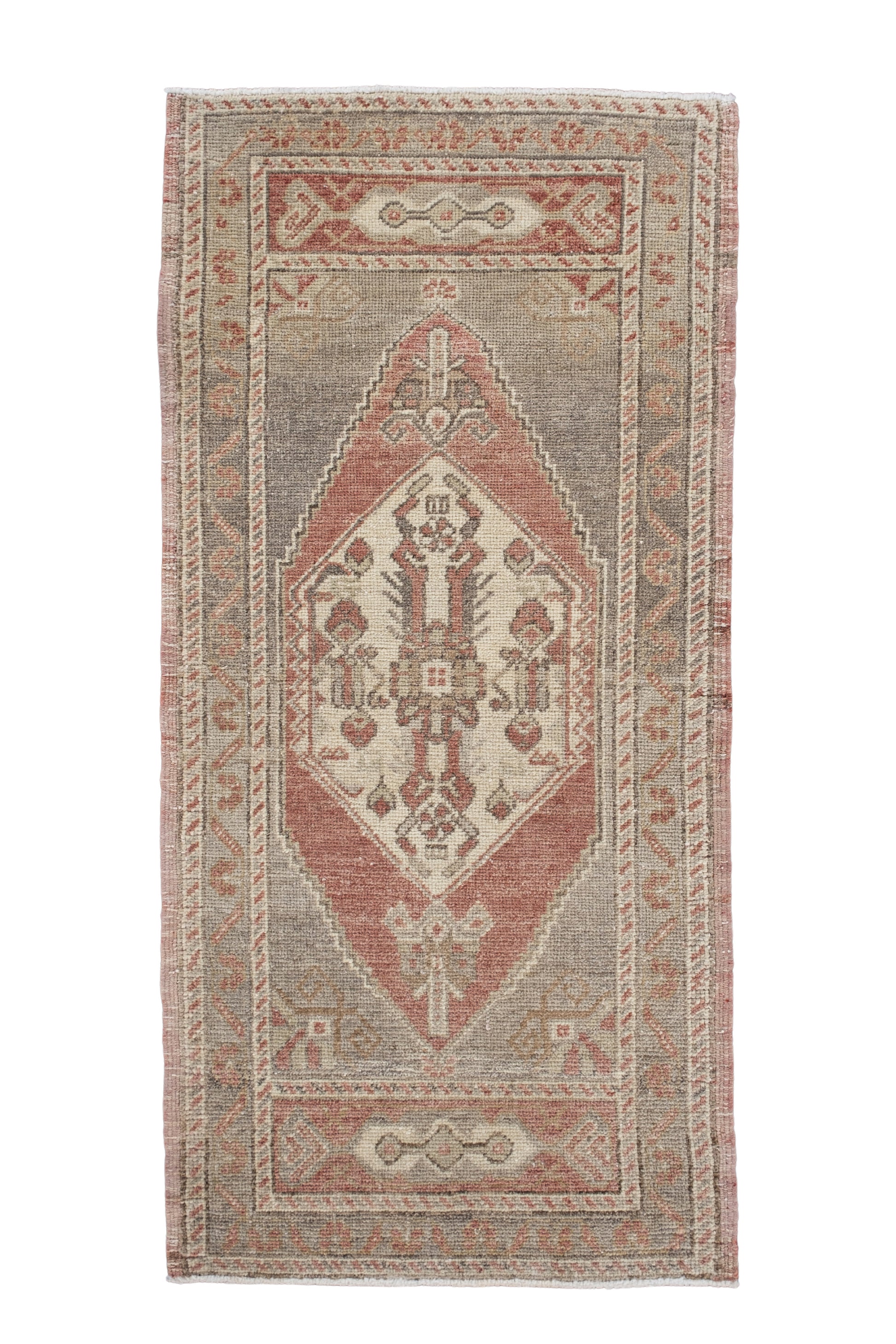 Oriental Hand Knotted Vintage Turkish Mini Rug 1'8" x 3'4" #10604