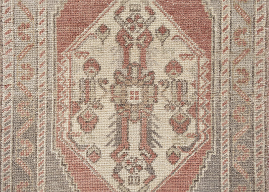Oriental Hand Knotted Vintage Turkish Mini Rug 1'8" x 3'4" #10604