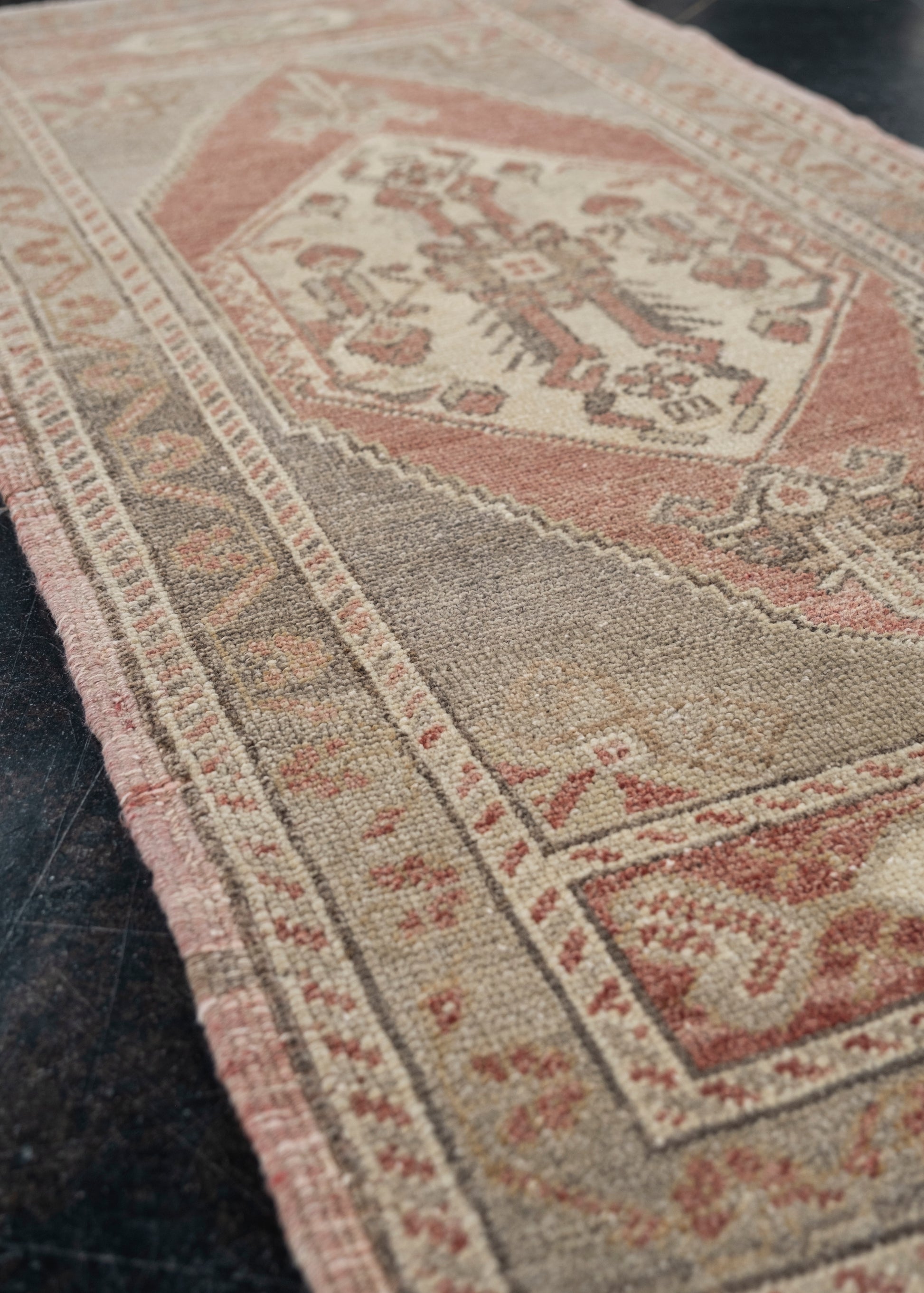 Oriental Hand Knotted Vintage Turkish Mini Rug 1'8" x 3'4" #10604