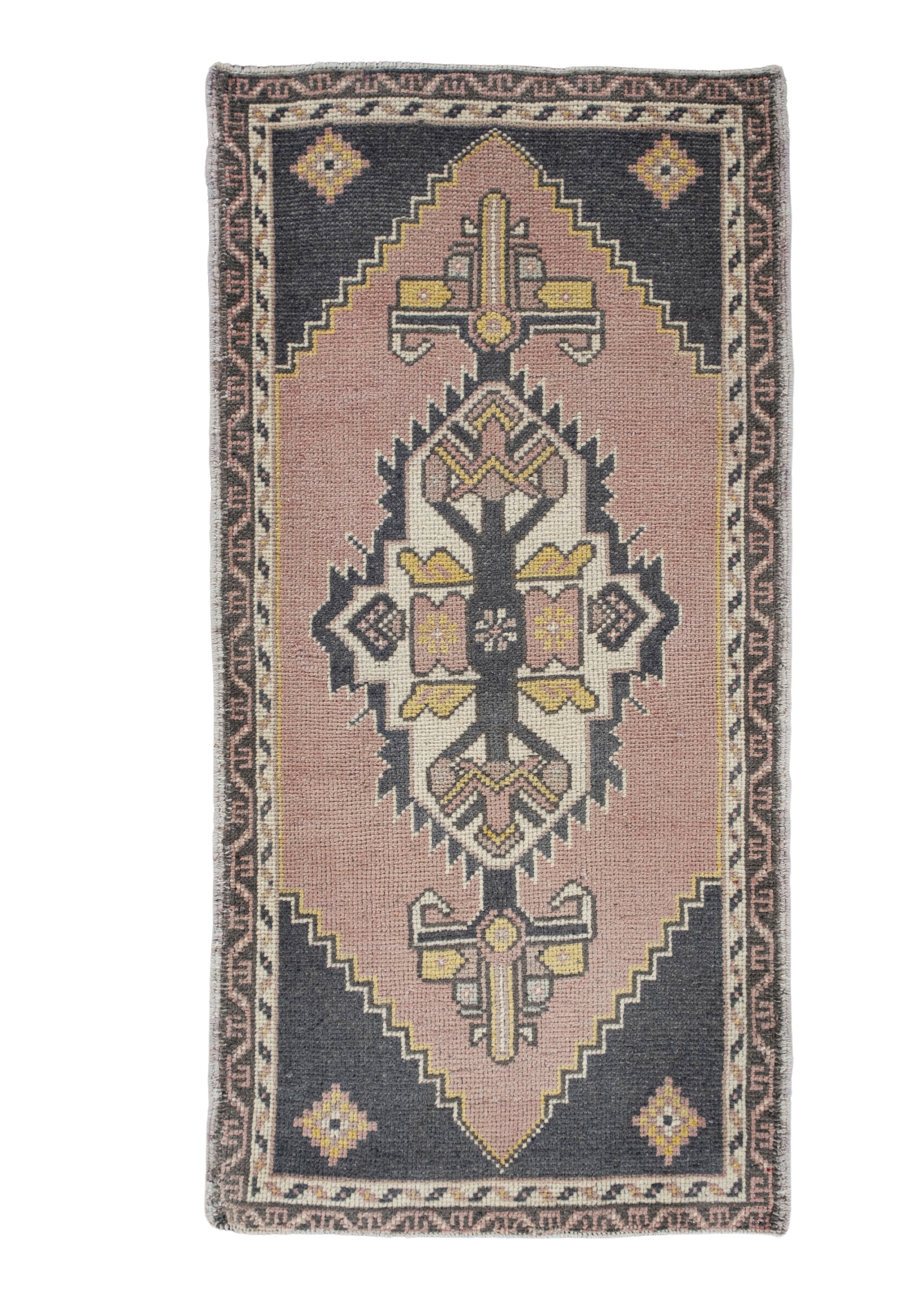 Oriental Hand Knotted Vintage Turkish Mini Rug 1'9" x 3'6" #10062