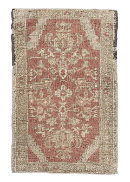 Oriental Hand Knotted Vintage Turkish Mini Rug 1'9" x 2'8" #9088