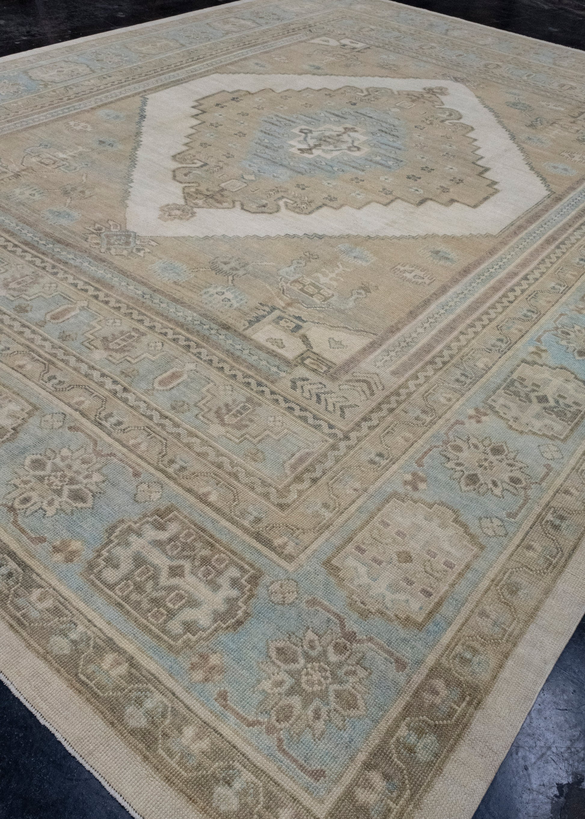 Turkish Antique Look Oushak Rug 12'4" x 15'9" #16785