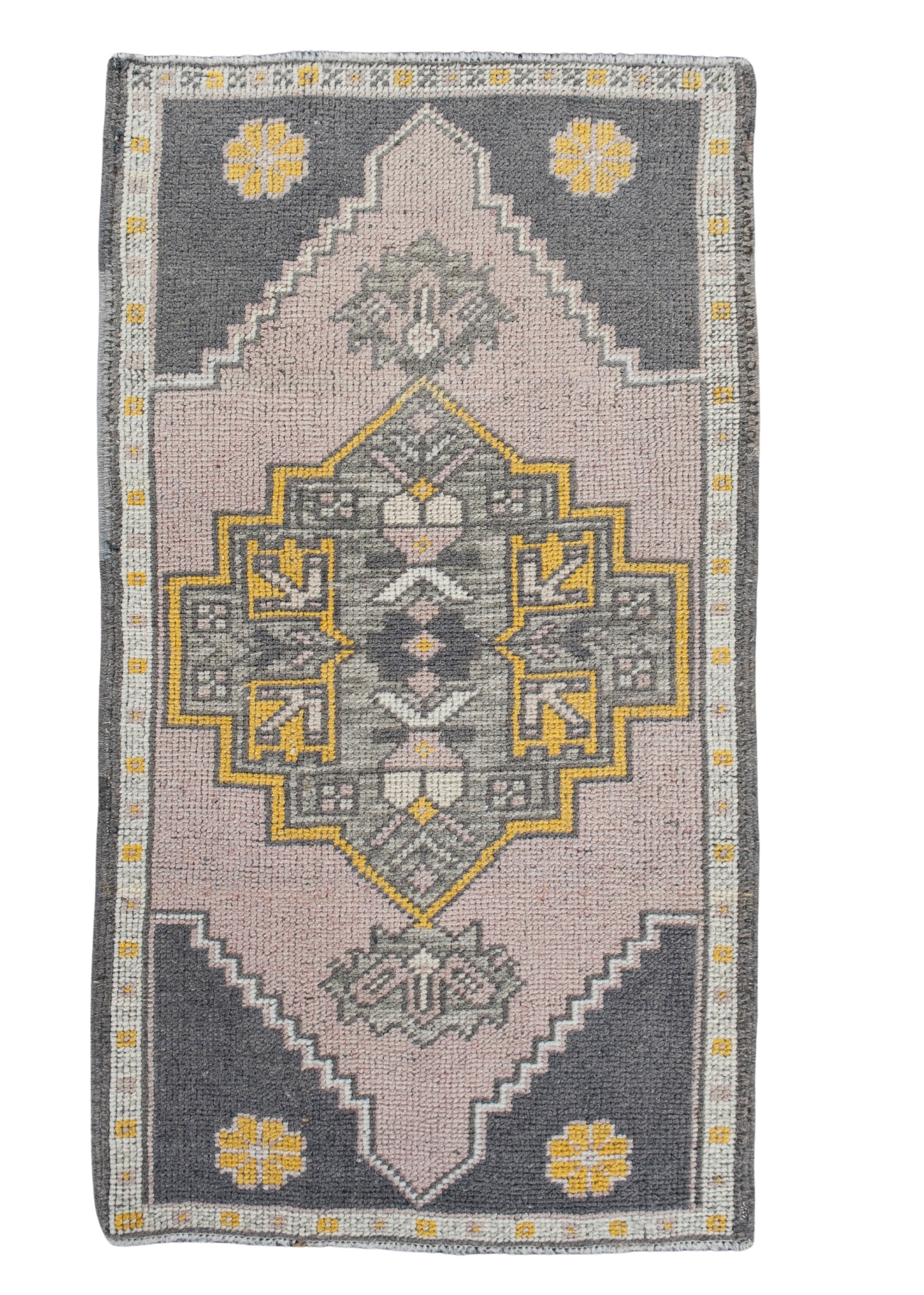 Oriental Hand Knotted Vintage Turkish Mini Rug 1'9" x 3'2" #10700