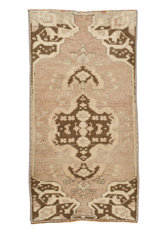 Oriental Hand Knotted Vintage Turkish Mini Rug 1'5" x 2'9" #10202