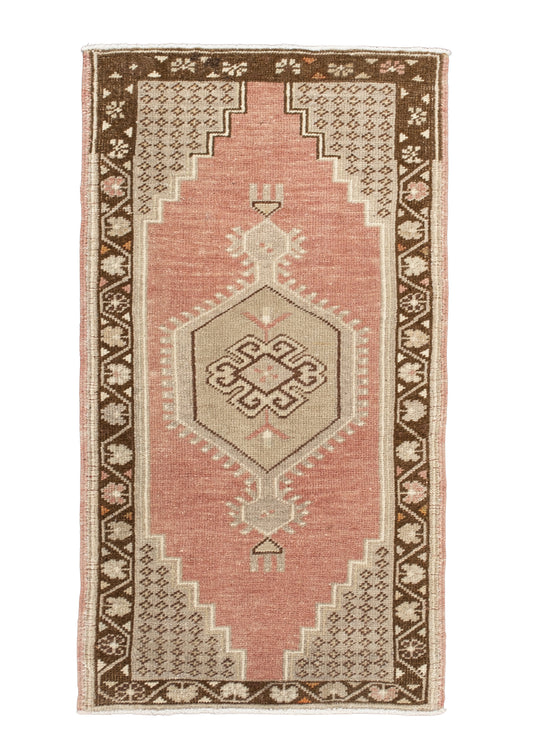Oriental Hand Knotted Vintage Turkish Mini Rug 1'9" x 3' #10496