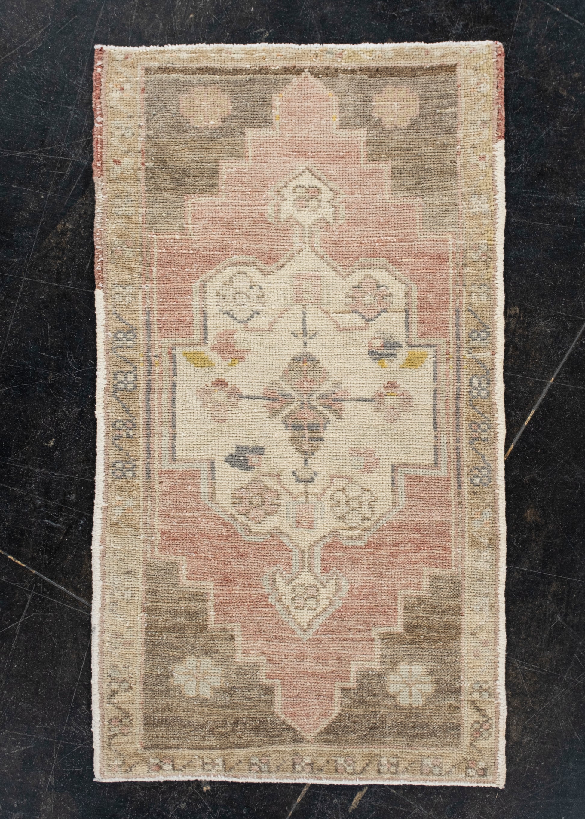 Oriental Hand Knotted Vintage Turkish Mini Rug 1'8" x 2'11" #10499