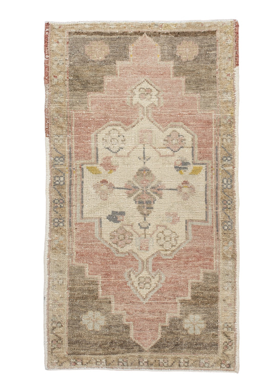 Oriental Hand Knotted Vintage Turkish Mini Rug 1'8" x 2'11" #10499