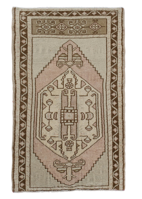 Oriental Hand Knotted Vintage Turkish Mini Rug 1'9" x 2'10" #10572