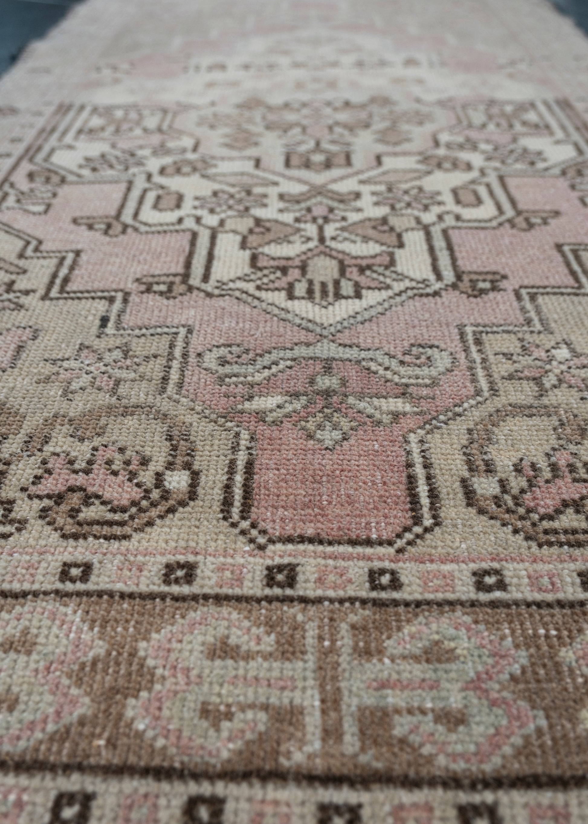 Oriental Hand Knotted Vintage Turkish Mini Rug 1'11" x 3'8" #1006