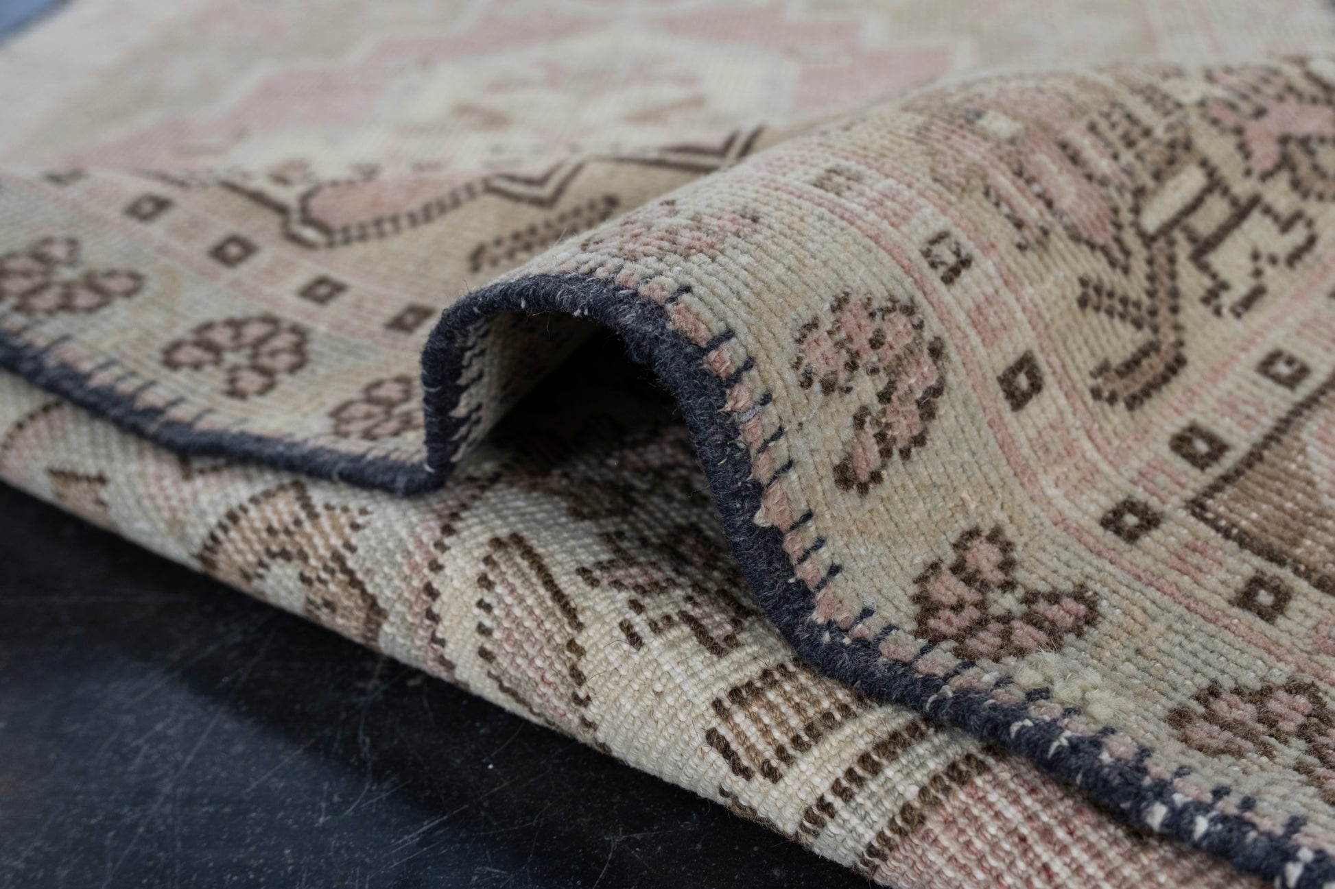Oriental Hand Knotted Vintage Turkish Mini Rug 1'11" x 3'8" #1006