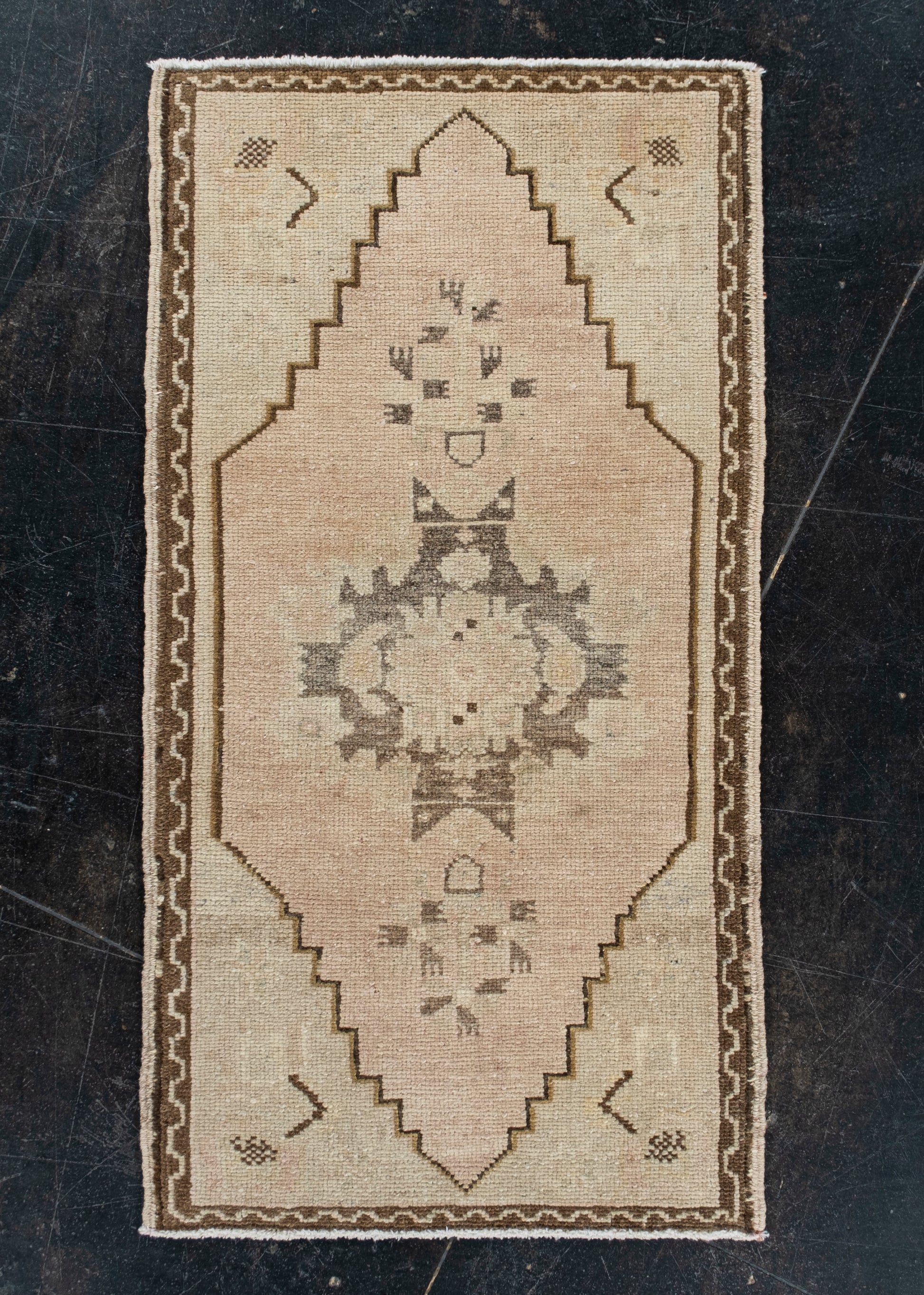 Oriental Hand Knotted Vintage Turkish Mini Rug 1'6" x 2'11" #10645