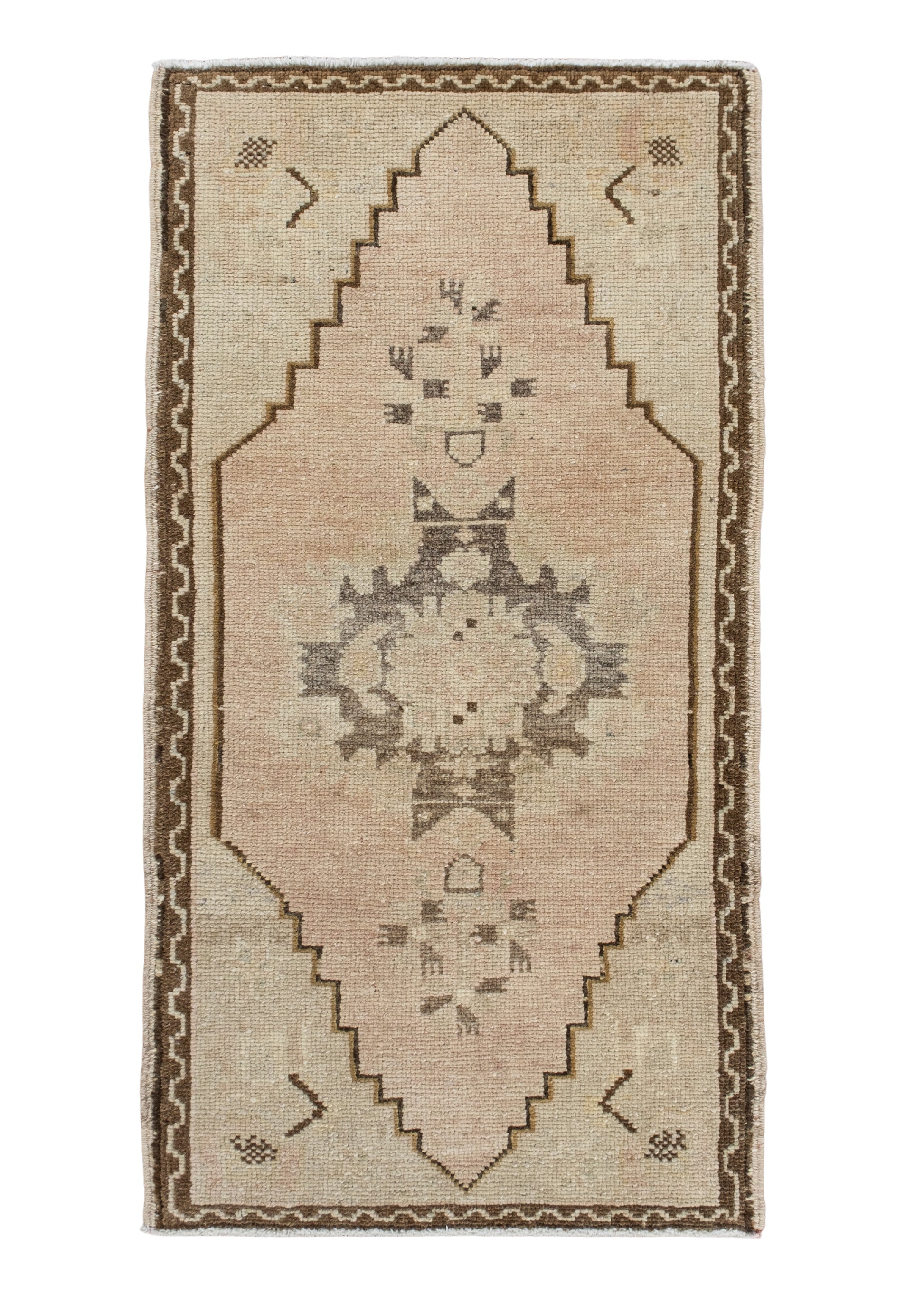 Oriental Hand Knotted Vintage Turkish Mini Rug 1'6" x 2'11" #10645