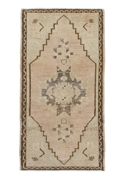 Oriental Hand Knotted Vintage Turkish Mini Rug 1'6" x 2'11" #10645