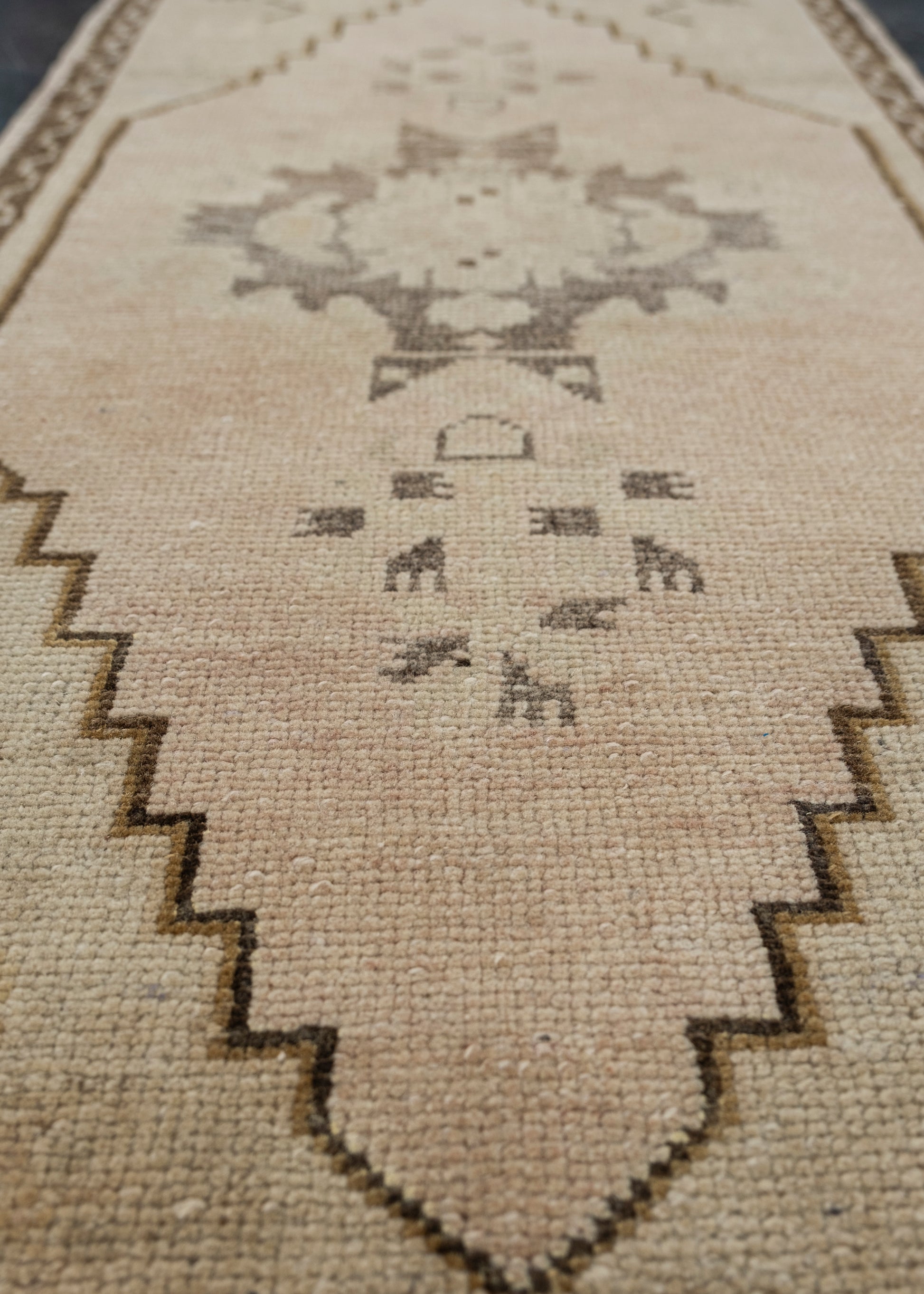 Oriental Hand Knotted Vintage Turkish Mini Rug 1'6" x 2'11" #10645