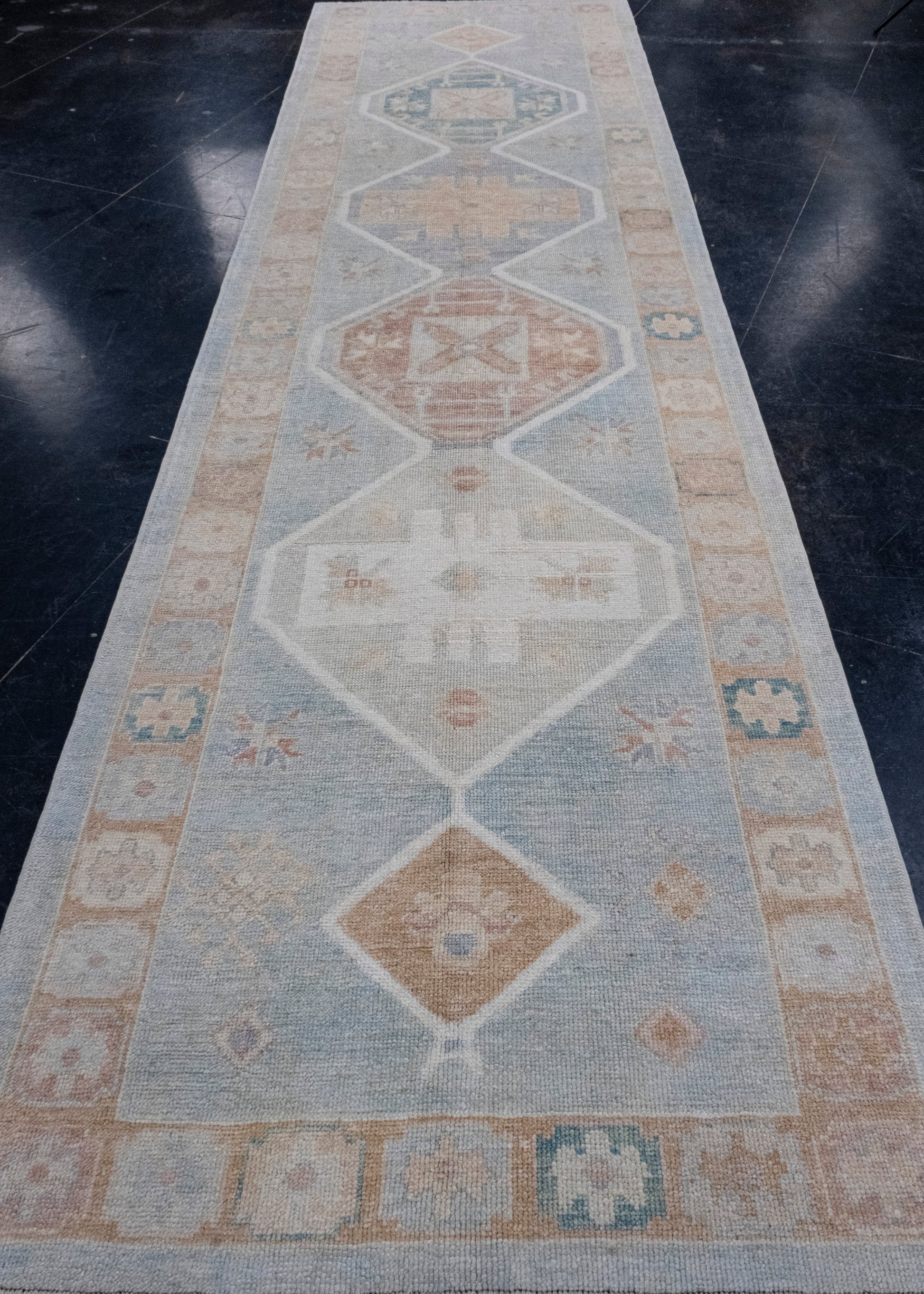 Turkish Oushak Runner Rug 4'1" x 14'4" #16727