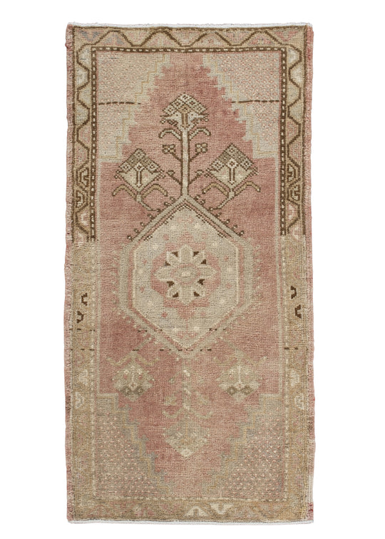 Oriental Hand Knotted Vintage Turkish Mini Rug 1'7" x 3'3" #10378