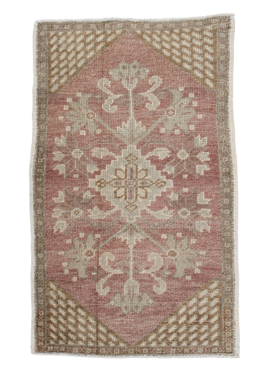 Oriental Hand Knotted Vintage Turkish Mini Rug 1'8" x 2'9" #10717