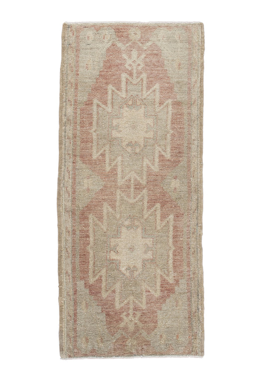 Oriental Hand Knotted Vintage Turkish Mini Rug 1'6" x 3'5" #10079