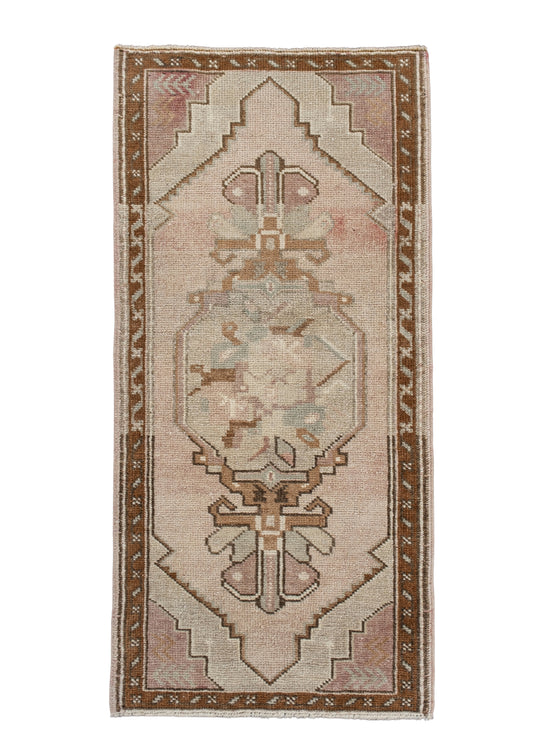 Oriental Hand Knotted Vintage Turkish Mini Rug 1'6" x 3'2" #10138