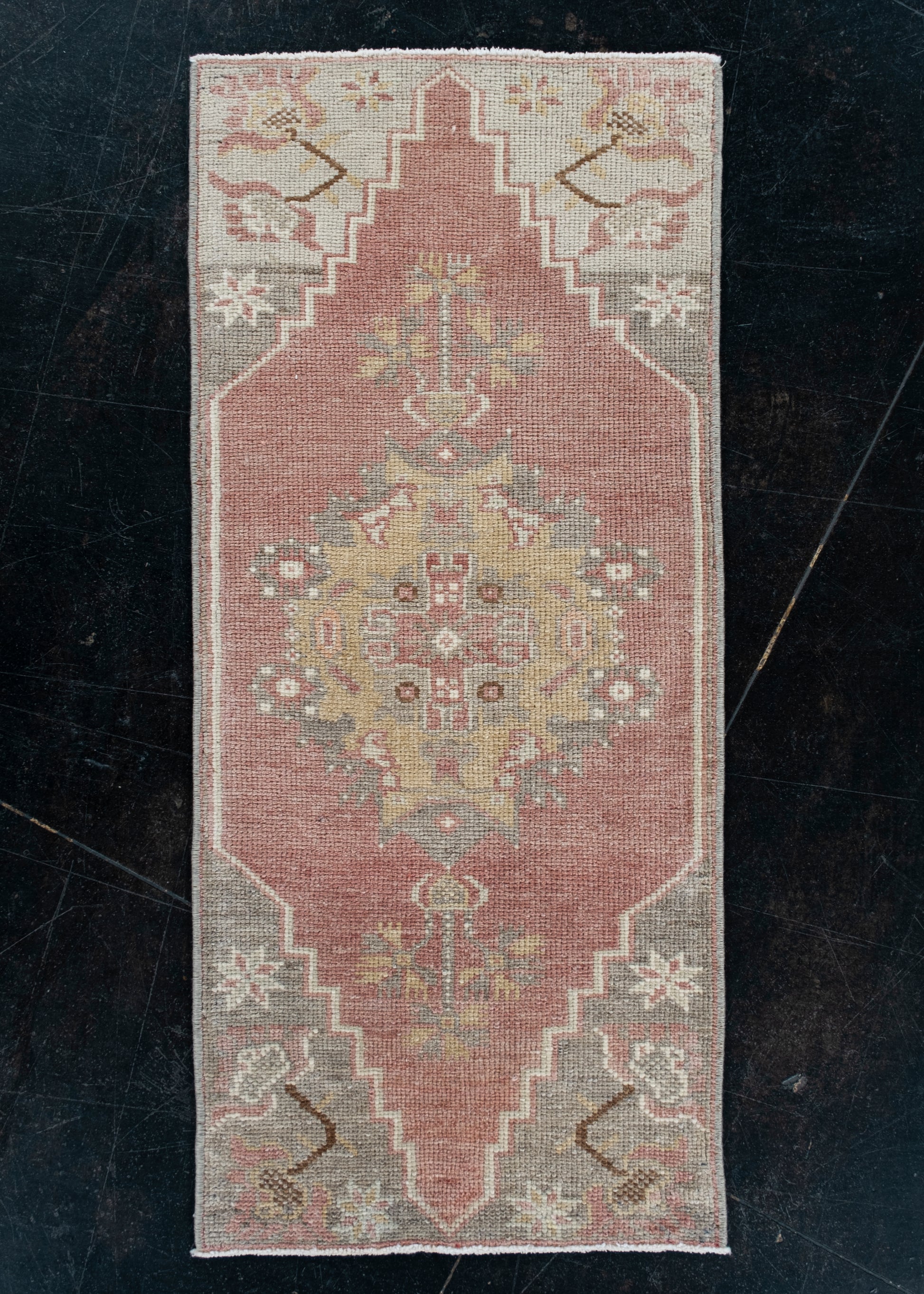 Oriental Hand Knotted Vintage Turkish Mini Rug 1'5" x 3'1" #10517