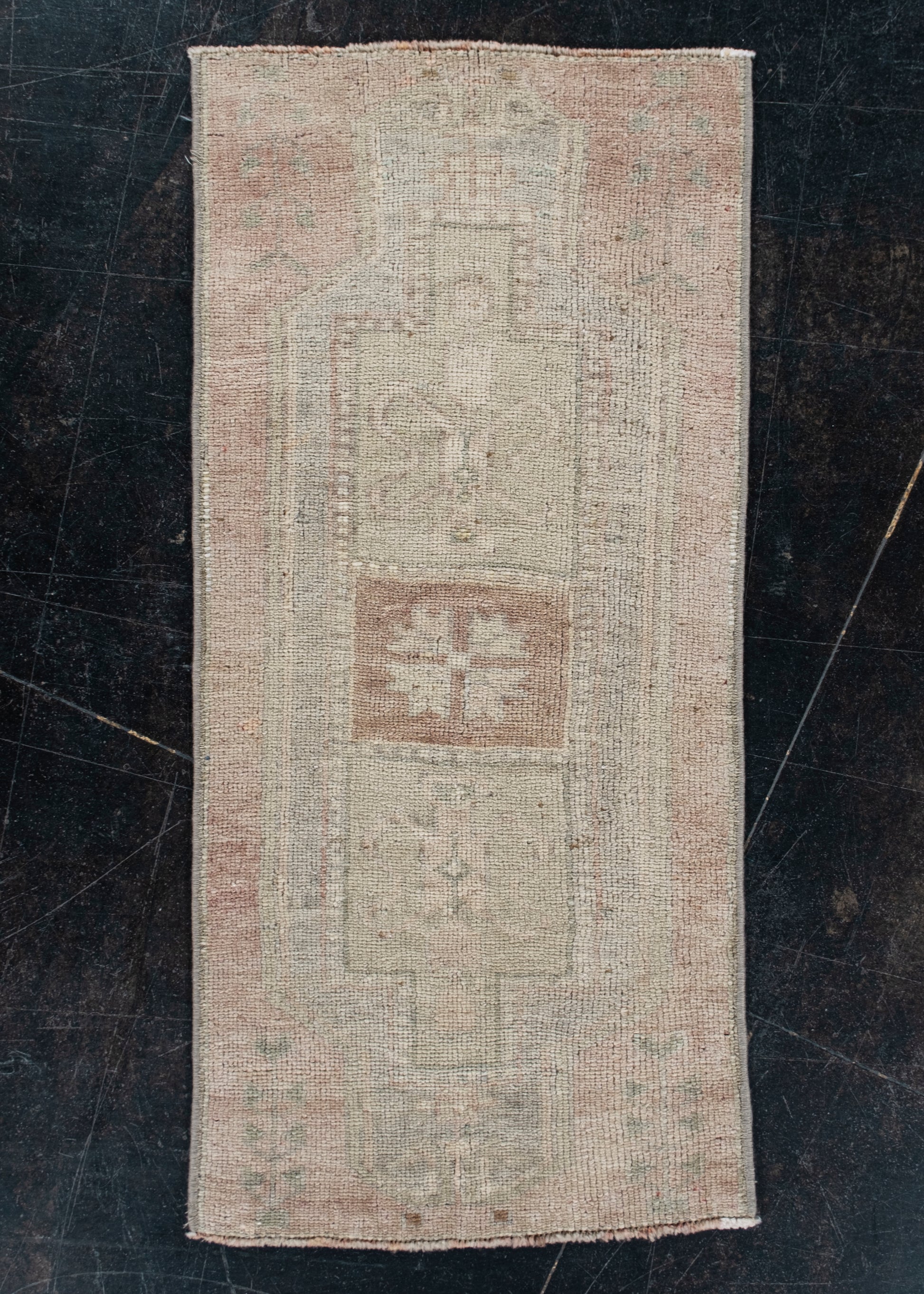 Oriental Hand Knotted Vintage Turkish Mini Rug 1'4" x 2'11" #10608