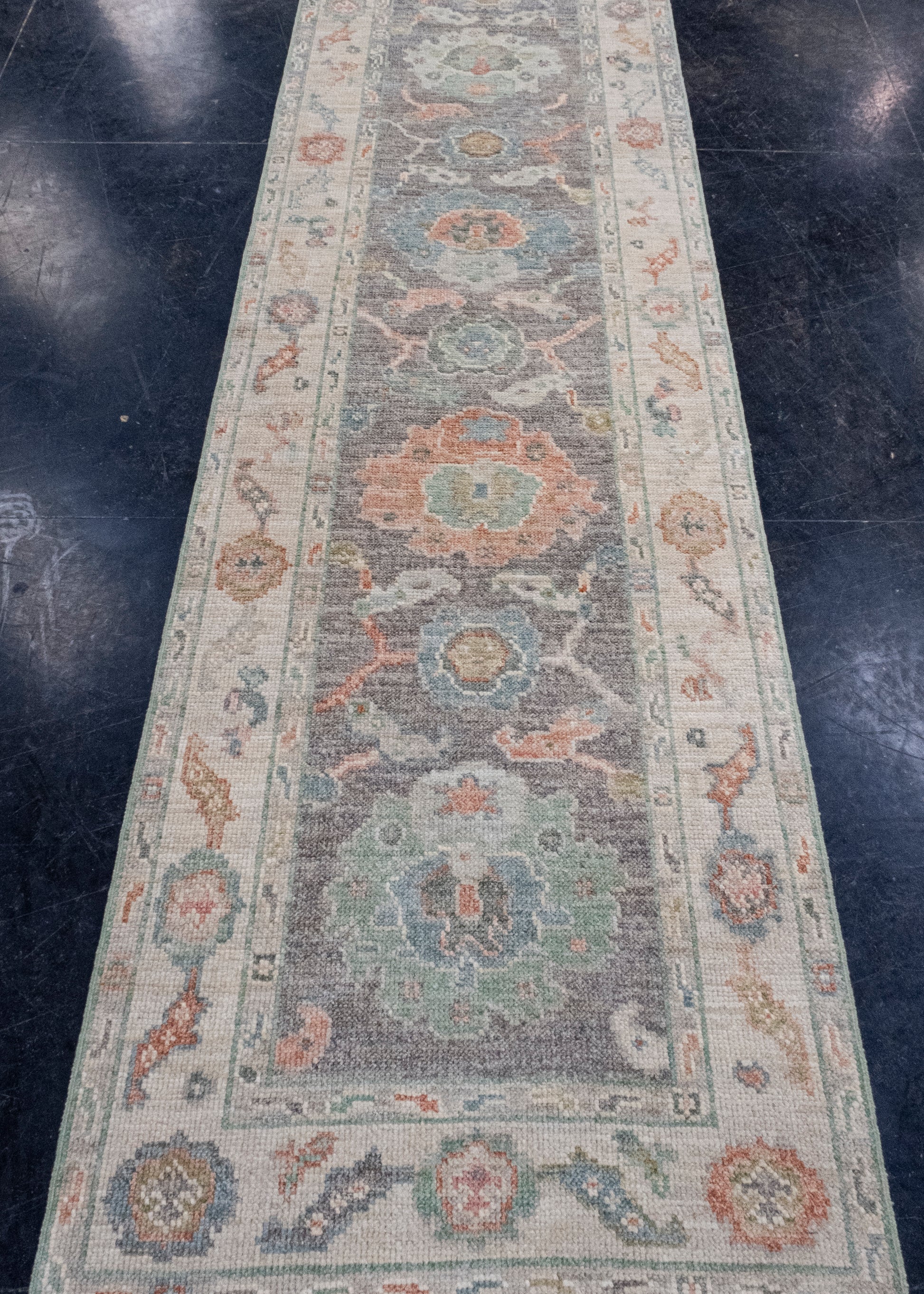 Turkish Oushak Runner Rug 2'8" x 12'1" #16252