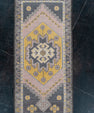 Oriental Hand Knotted Vintage Turkish Mini Rug 1'9" x 3'8" #10276