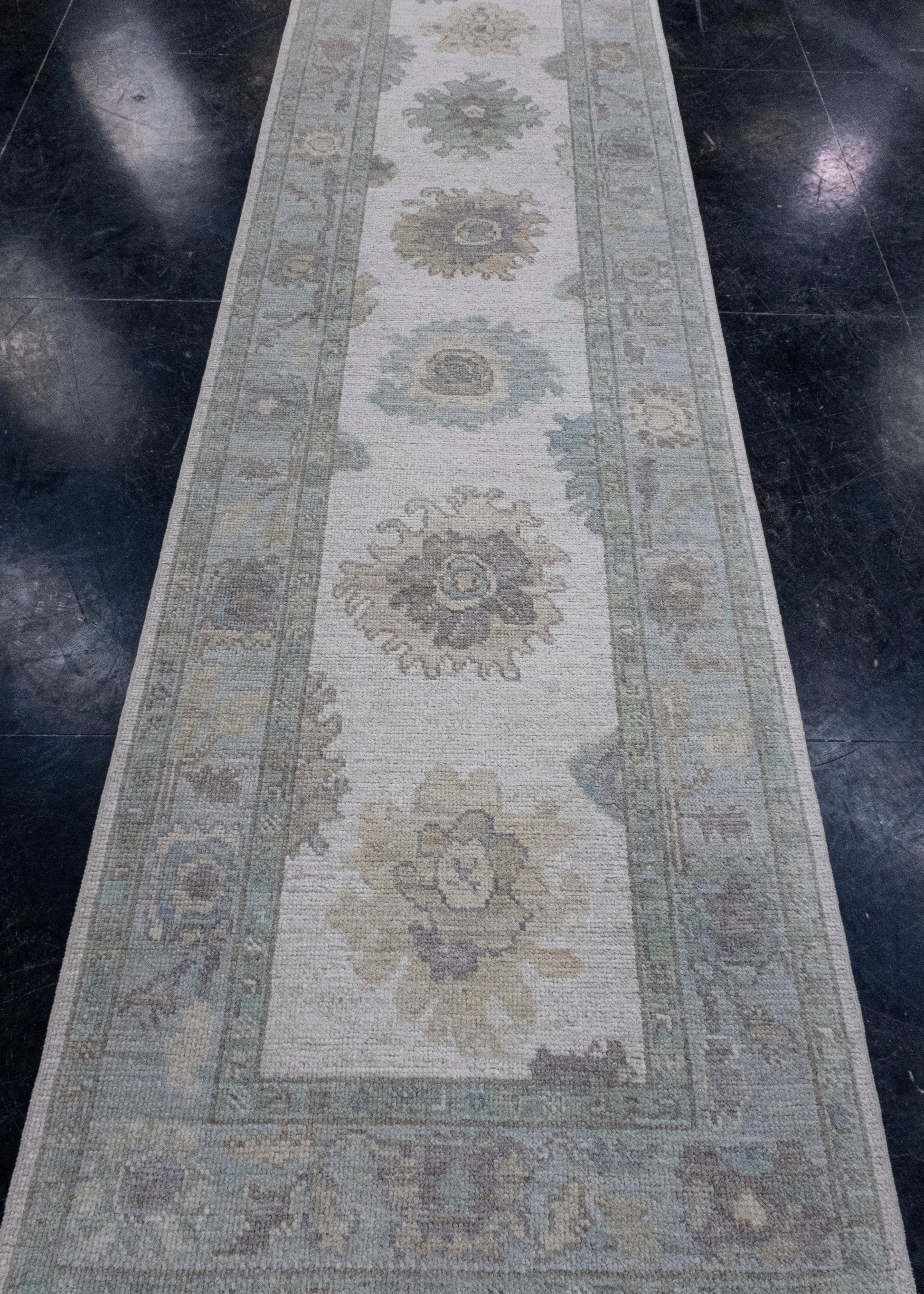 Turkish Oushak Runner Rug 3'1" x 10'1" #16280