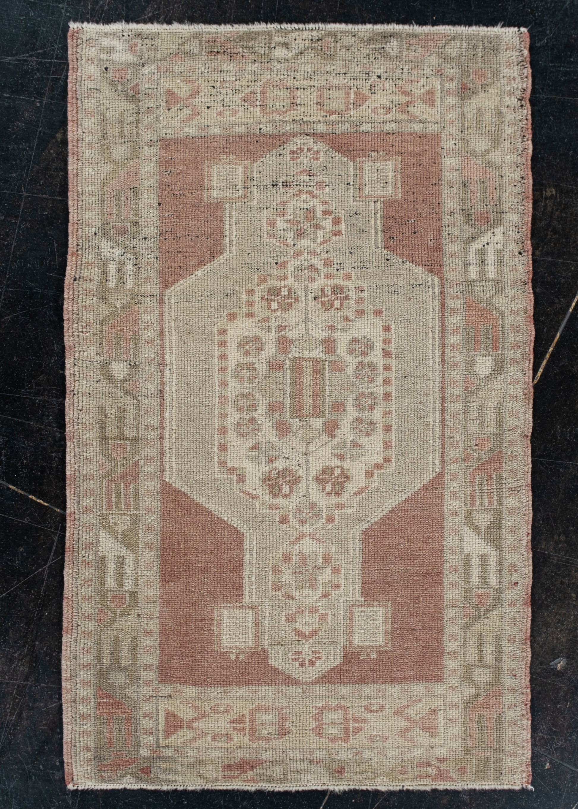 Oriental Hand Knotted Vintage Turkish Mini Rug 1'9" x 2'10" #10305