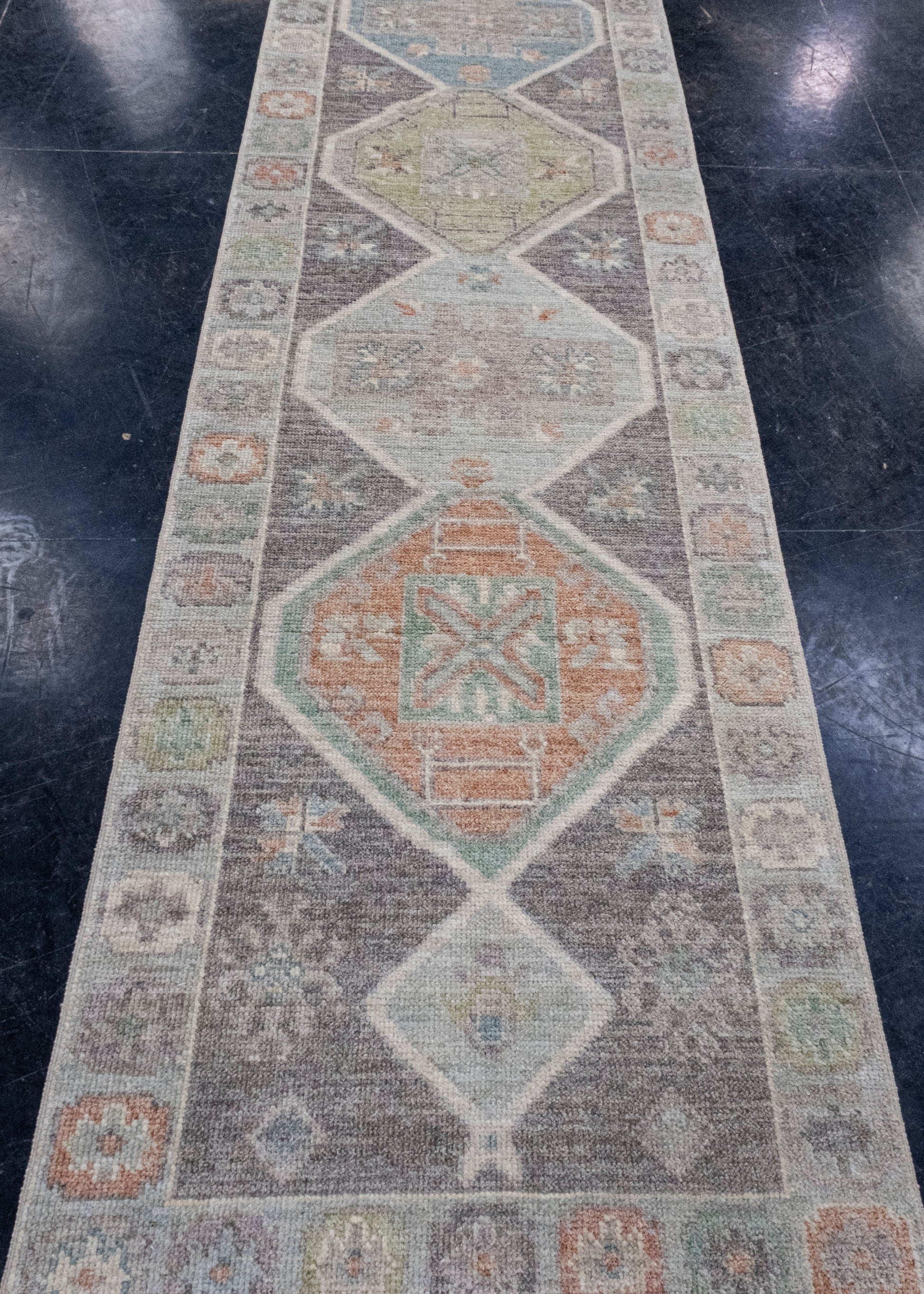 Turkish Oushak Runner Rug 2'11" x 11'11" #16173