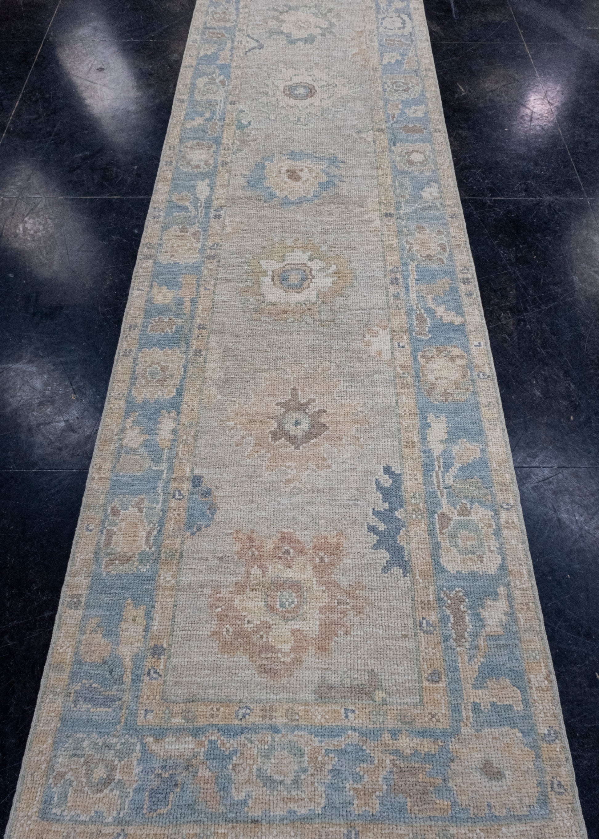 Turkish Oushak Runner Rug 3' x 10'2" #16229